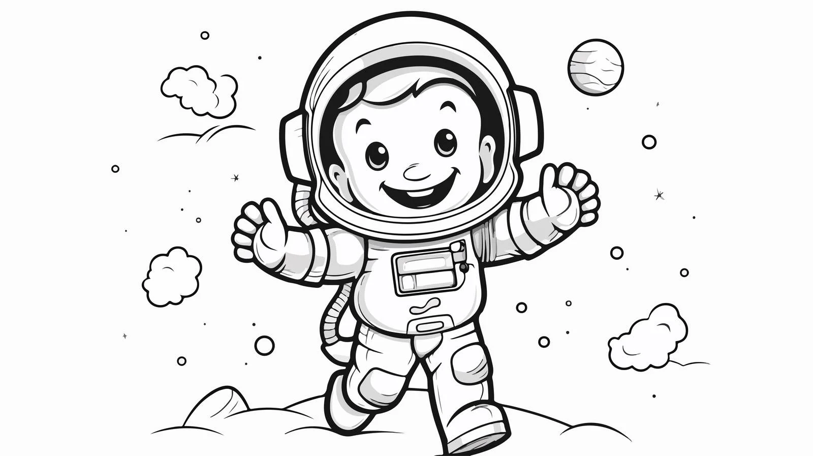 Joyful Astronaut Riding Cold Gradient Cart — free download from Dotvec