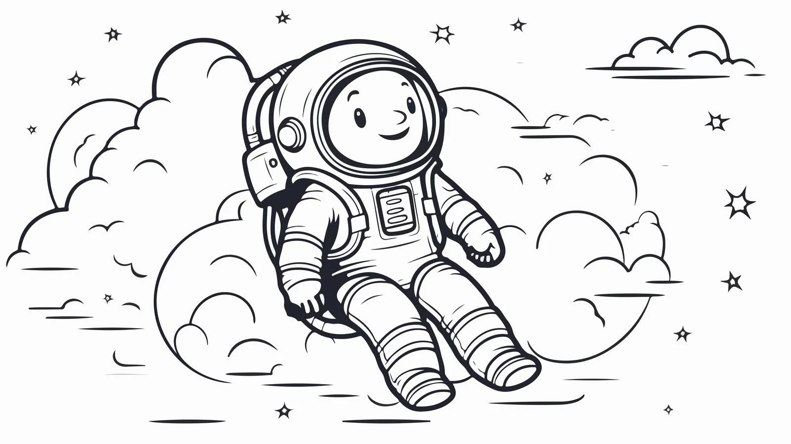 Happy Astronaut Cart — free download from Dotvec