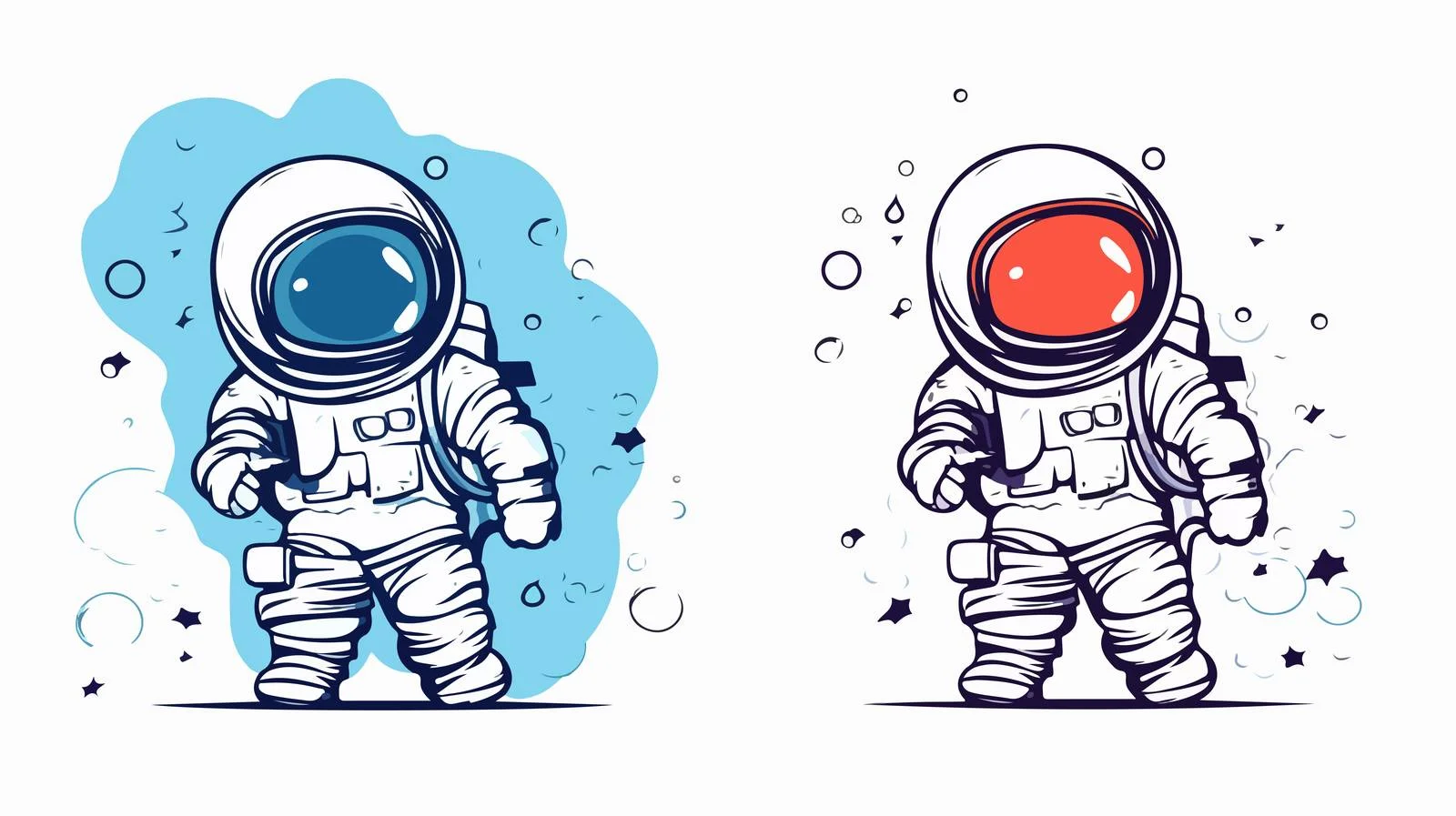 Cheerful Astronaut in Cold Gradient Cart — free download from Dotvec