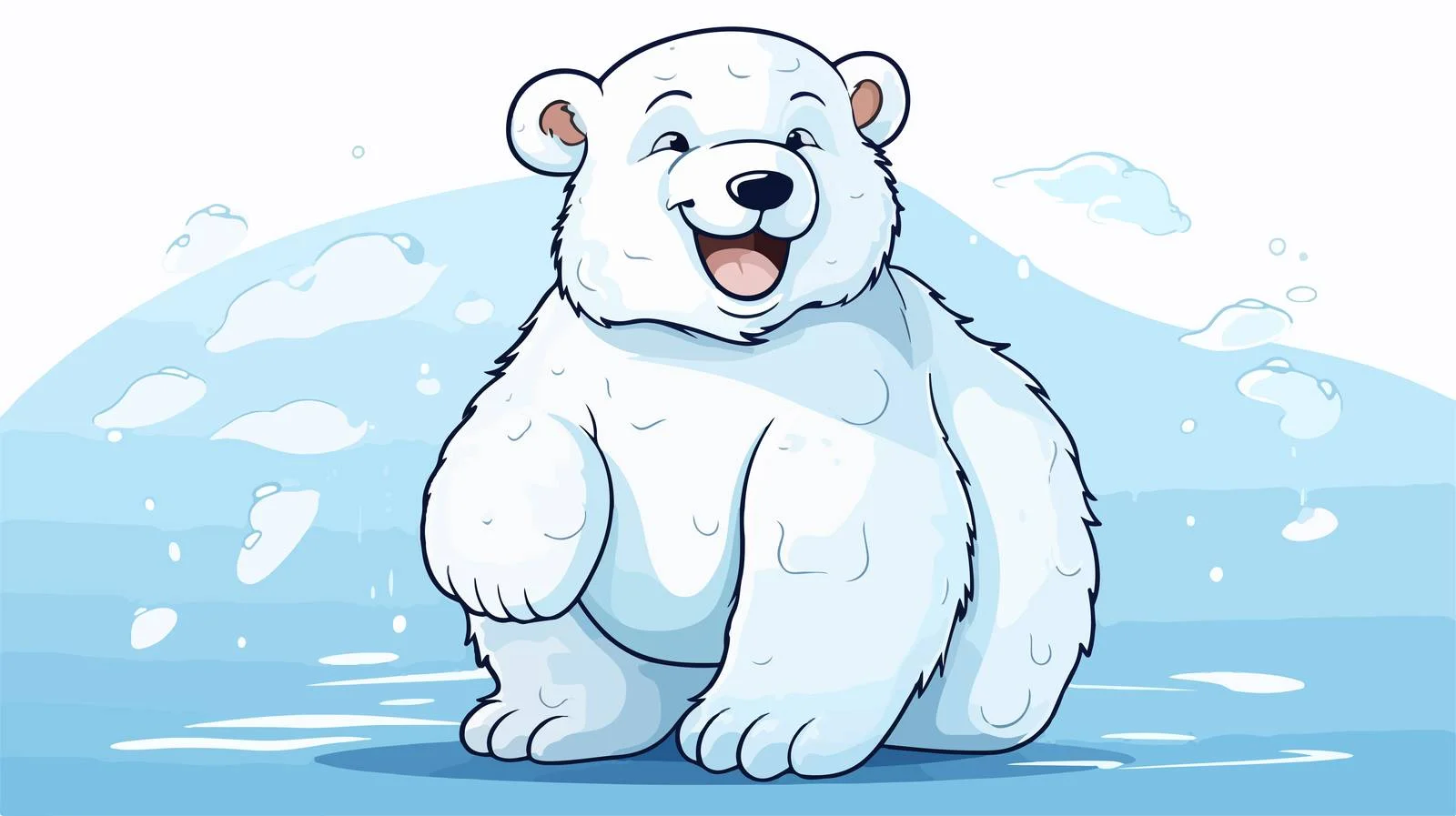 Happy Bear Cartoon Line Drawing — free download from Dotvec