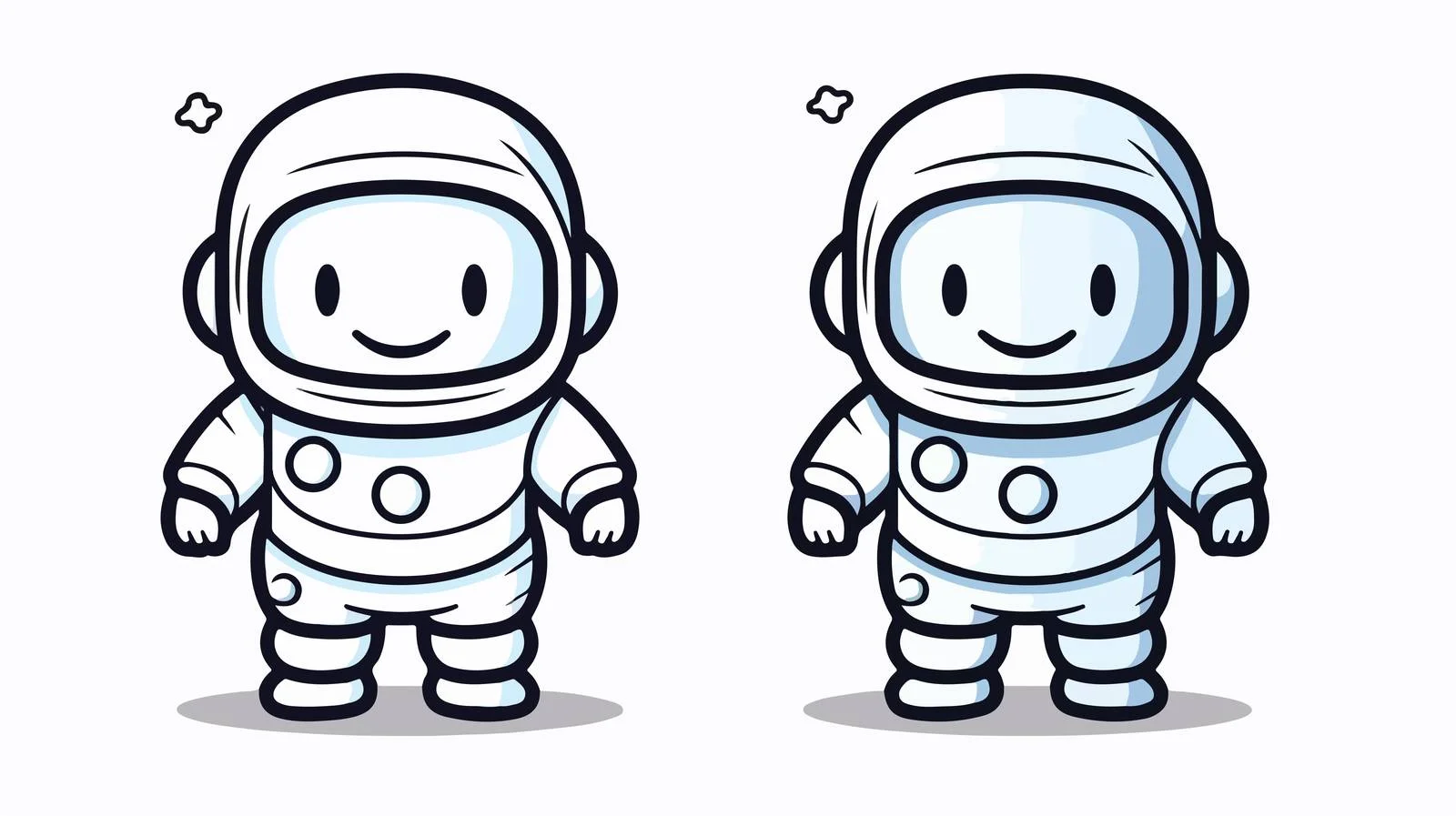 Cheerful Astronaut Line Drawing — free download from Dotvec