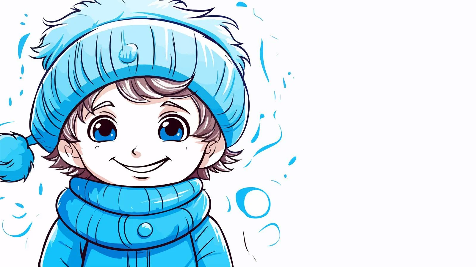 Joyful Cartoon Boy Line Drawing Illustration — free download from Dotvec