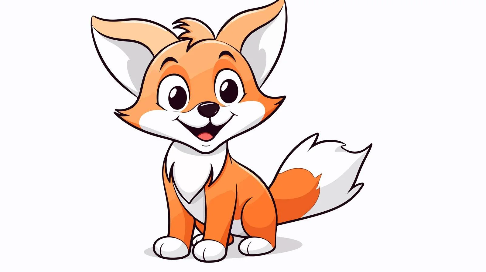 Happy Cartoon Fox Line Drawing — free download from Dotvec