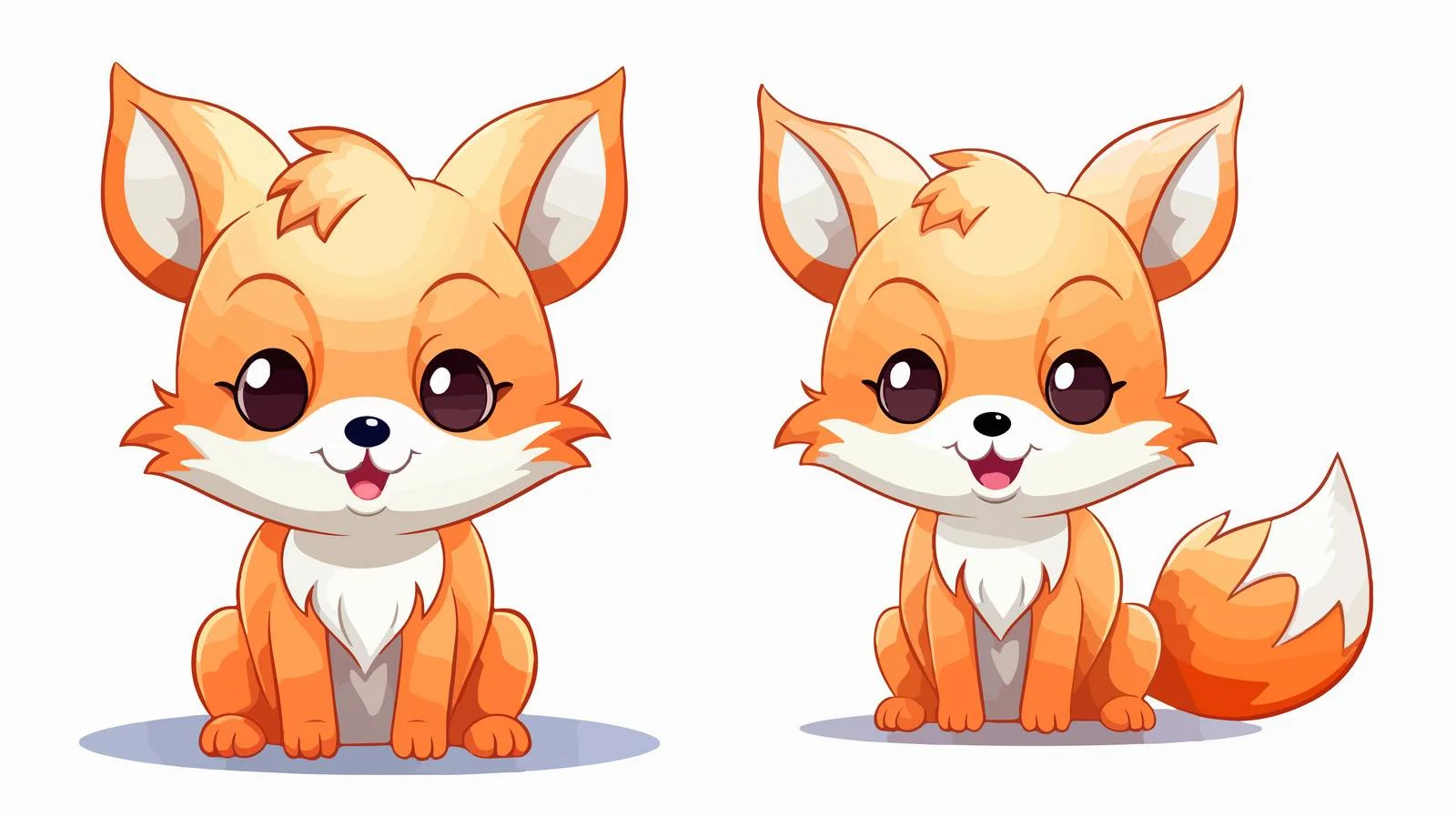 Cheerful Fox Line Drawing — free download from Dotvec