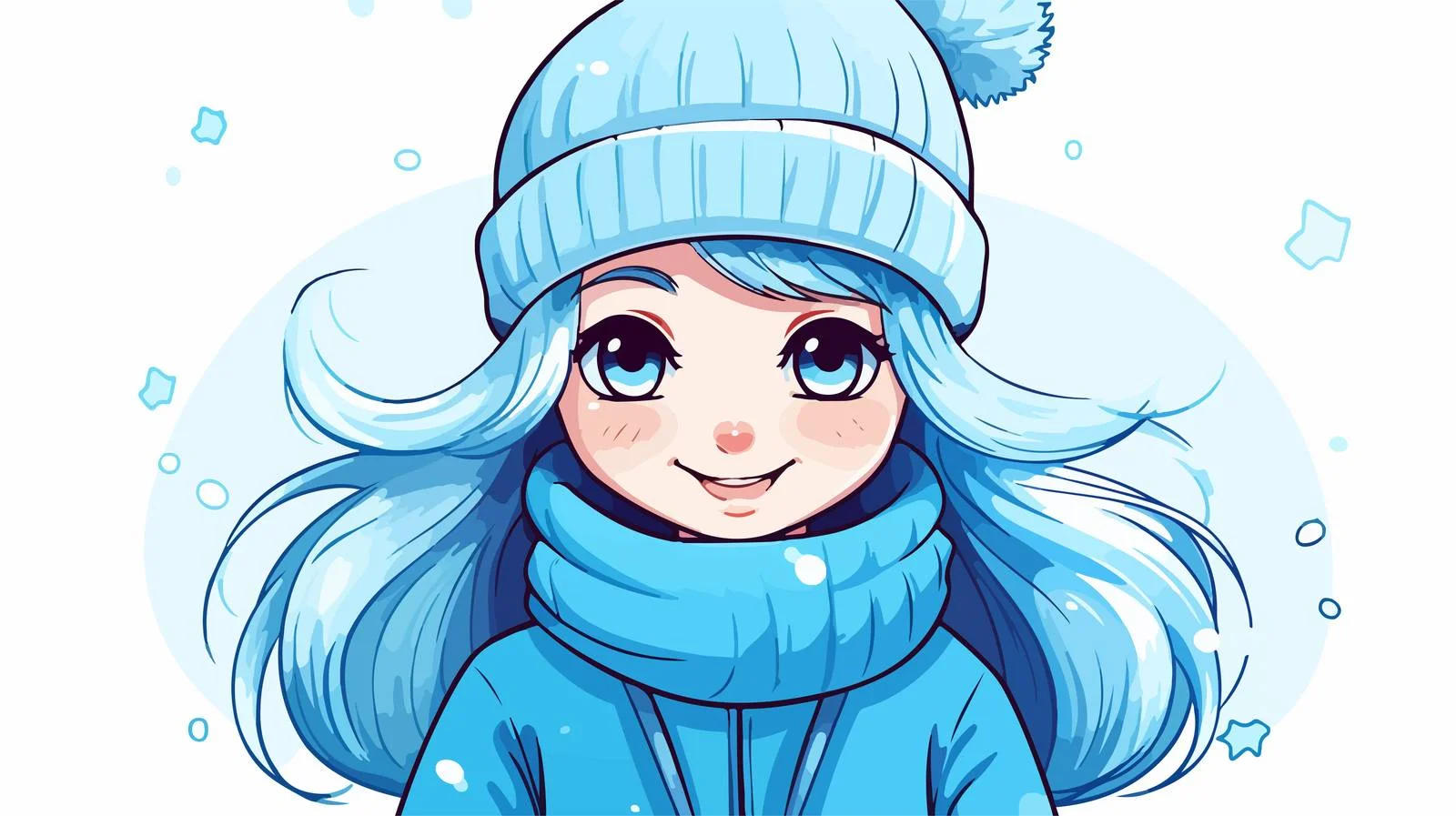 Happy Cartoon Girl Drawing — free download from Dotvec