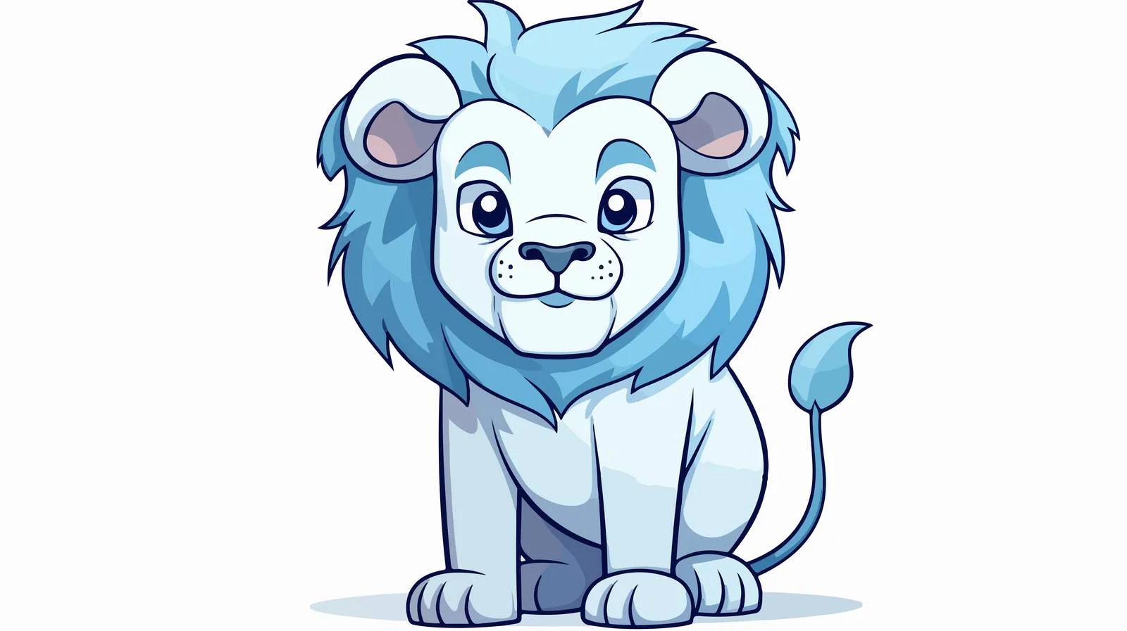 Cheerful Lion Line Drawing — free download from Dotvec