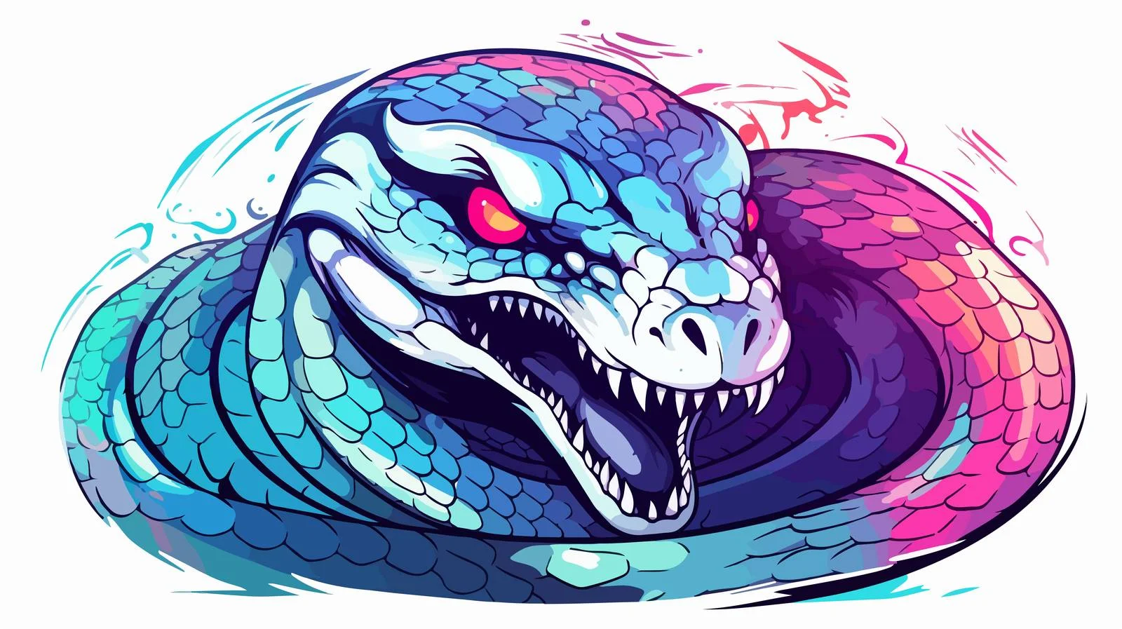 Hissing Snake Line Drawing — free download from Dotvec