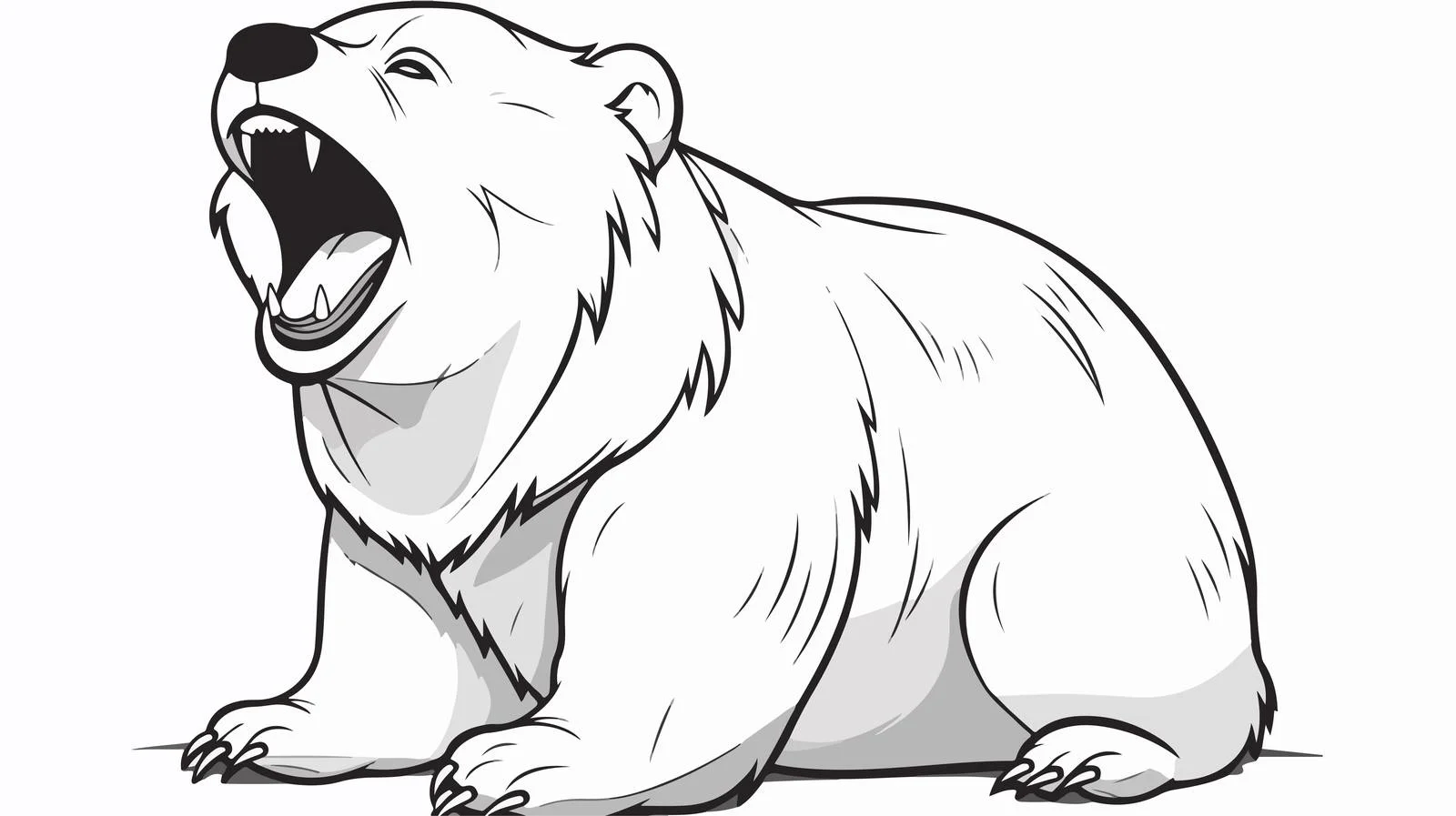 Laughing Bear Line Drawing Illustration — free download from Dotvec