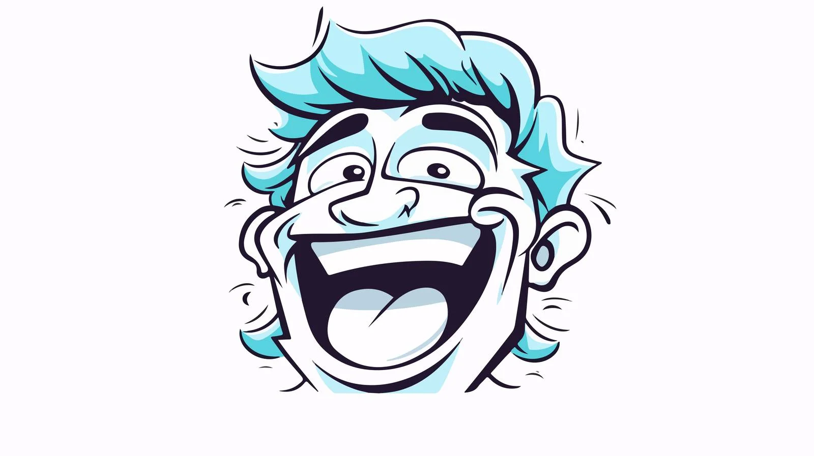 Laughing Cartoon Man Line Drawing — free download from Dotvec