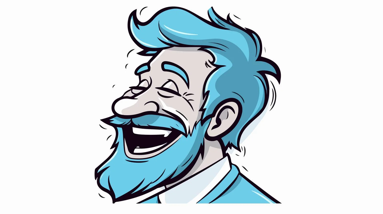 Laughing Cartoon Man Line Drawing — free download from Dotvec