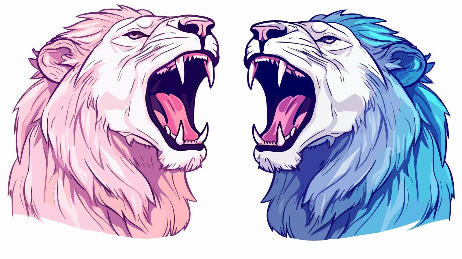 Laughing Lion Line Drawing Illustration — free download from Dotvec