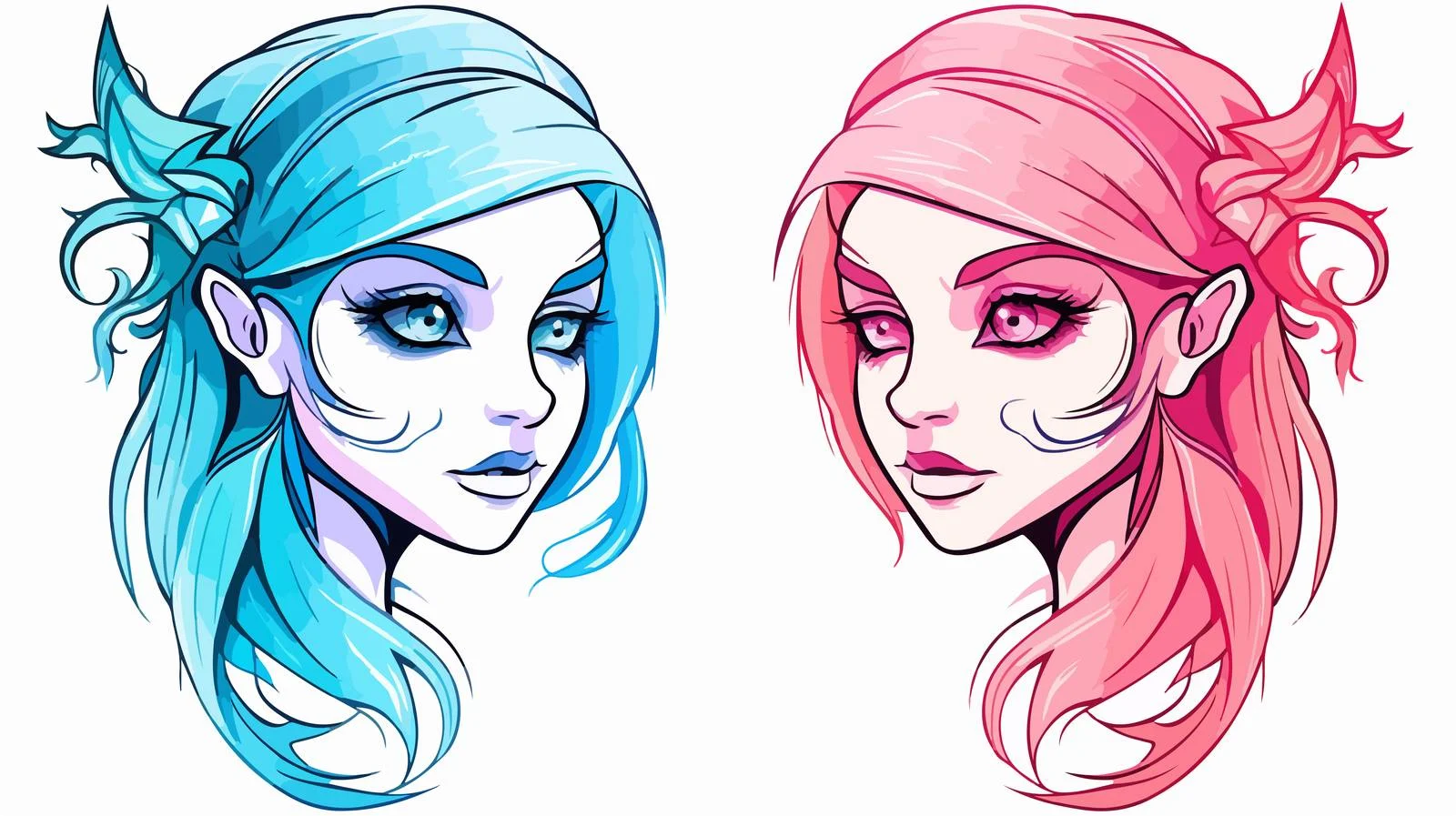 Elegant Cartoon Elf Line Drawing — free download from Dotvec