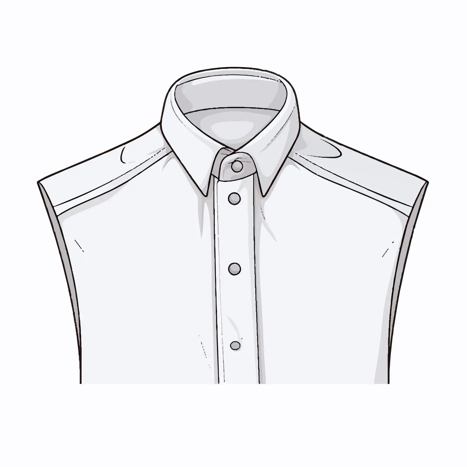 Cartoon Vector Illustration of Collar Shirt – free wearable art image from Dotvec