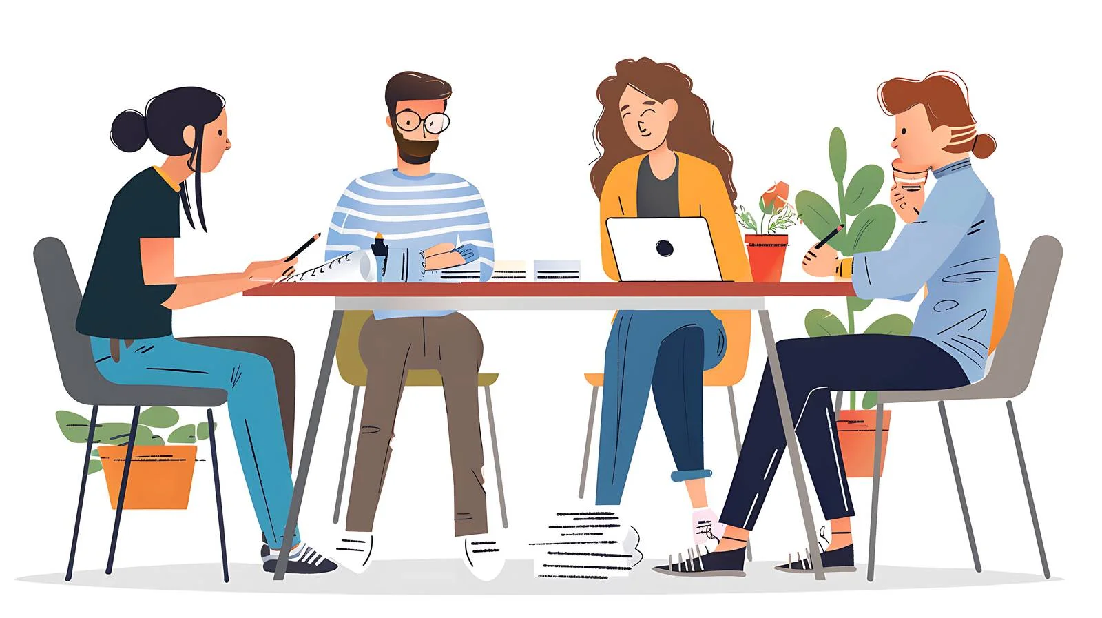 Professional Team Brainstorming Session Outdoors — free download from Dotvec