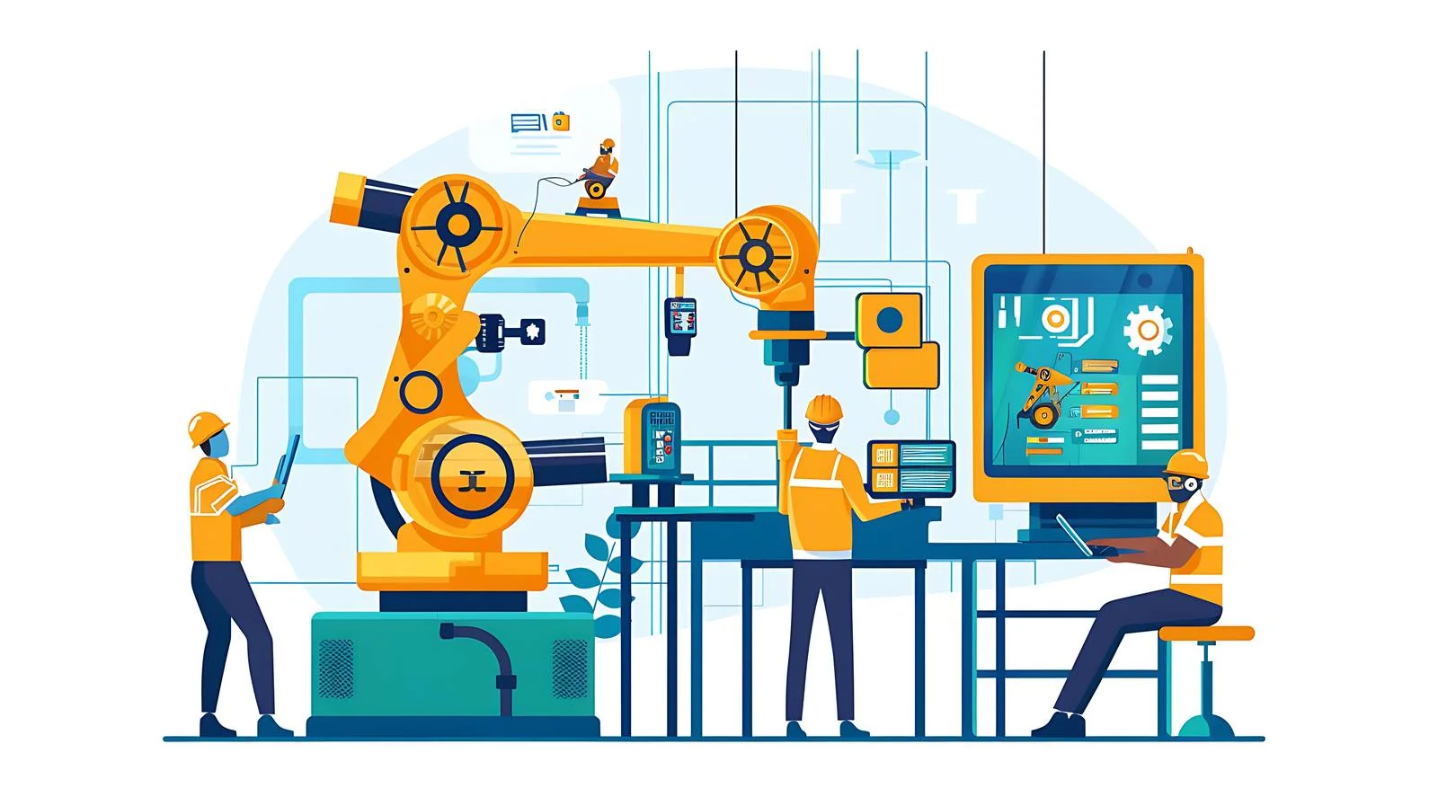 High-Tech Colleagues Control Manufacturing Process — free download from Dotvec