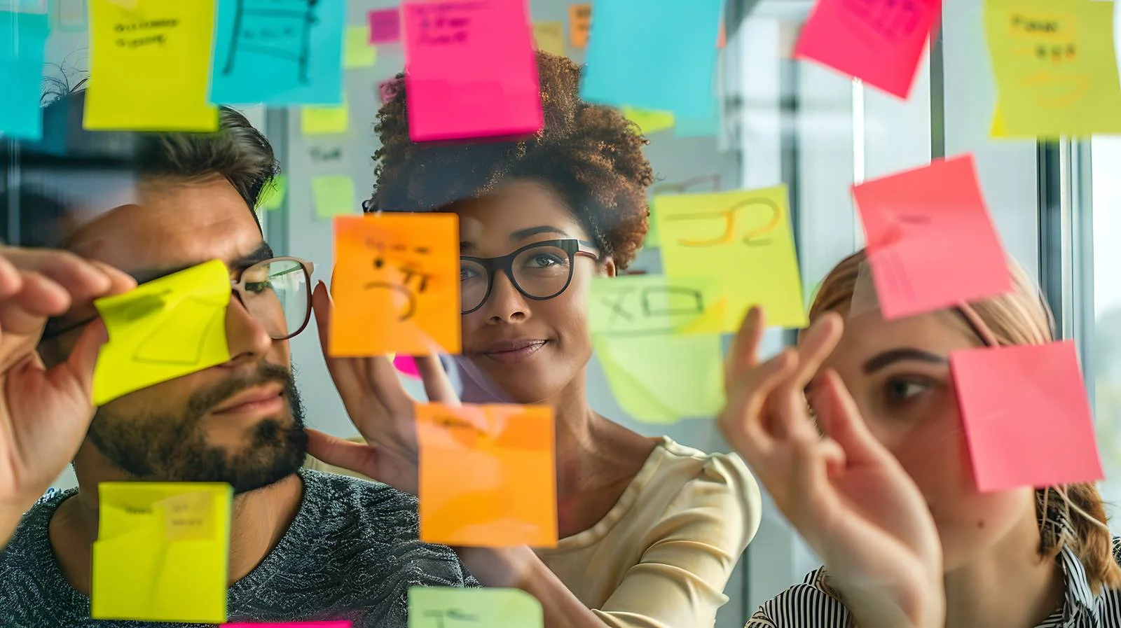 Office Collaboration Meeting Glass Window — free download from Dotvec