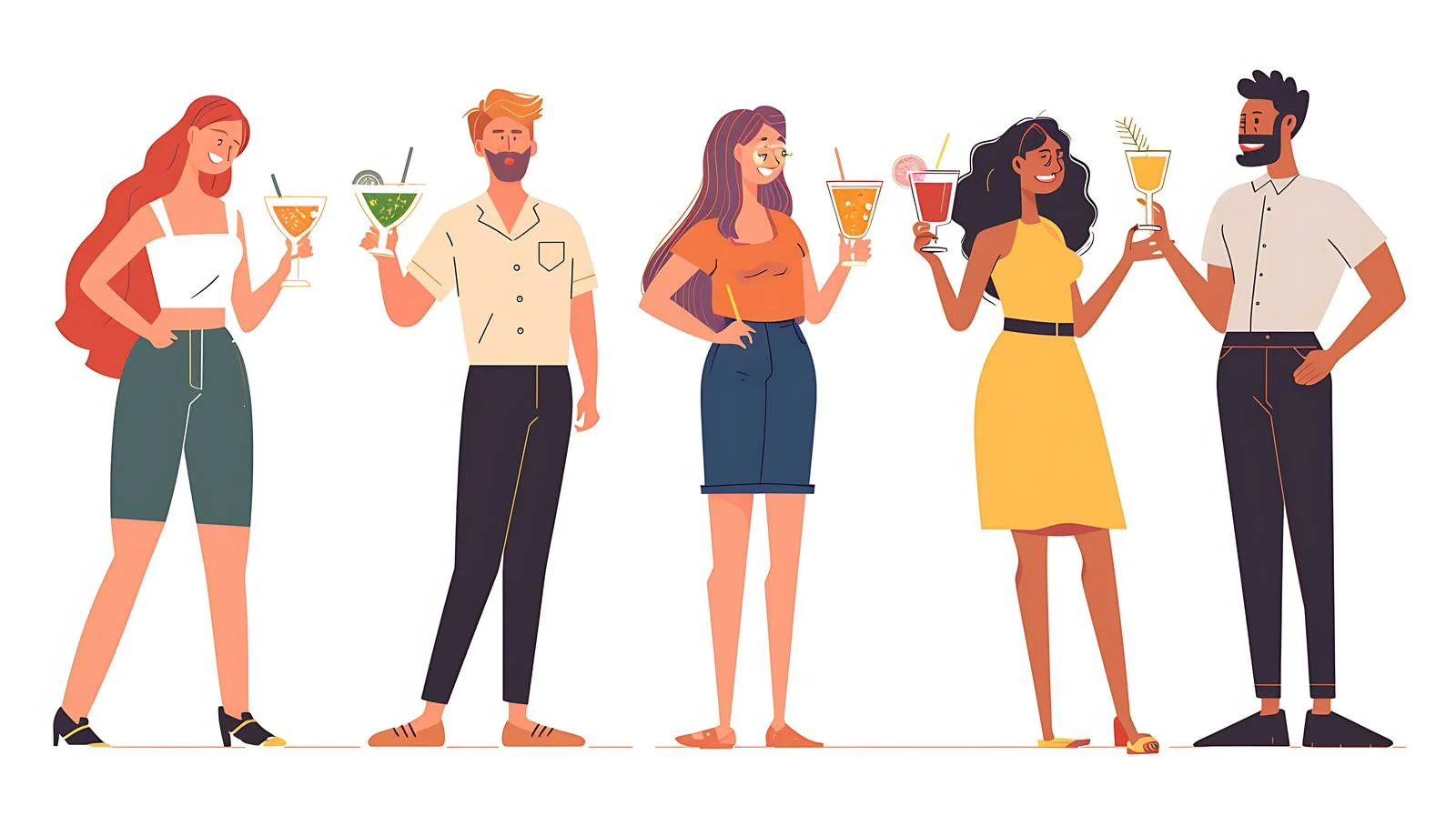 Office Colleagues Enjoying Cocktails Socially — free download from Dotvec