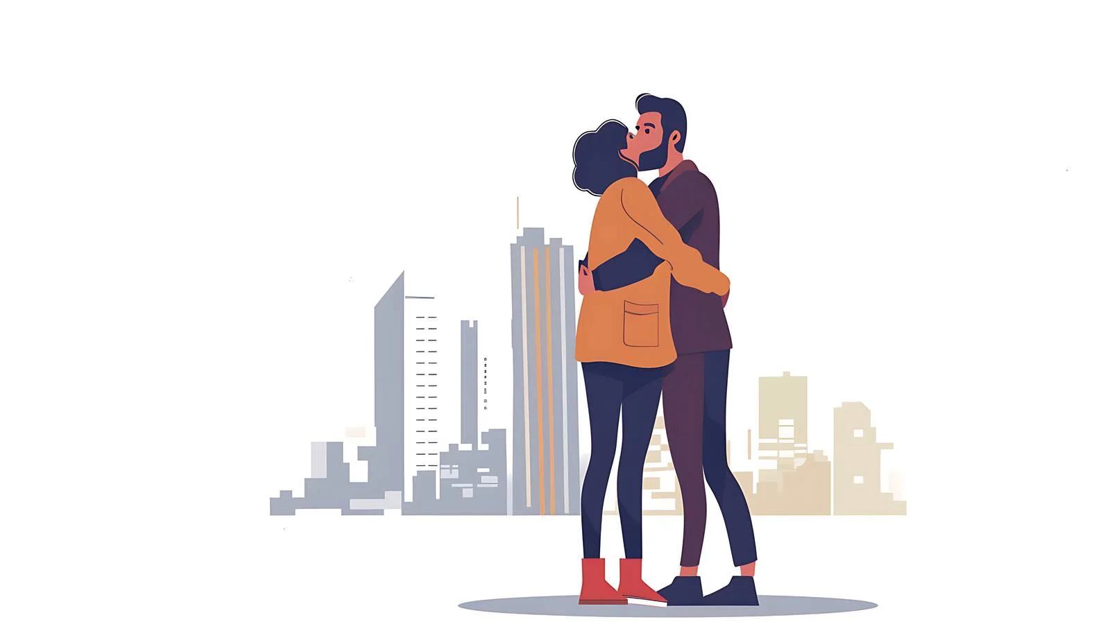 Professional Colleagues Embracing in City Meeting — free download from Dotvec