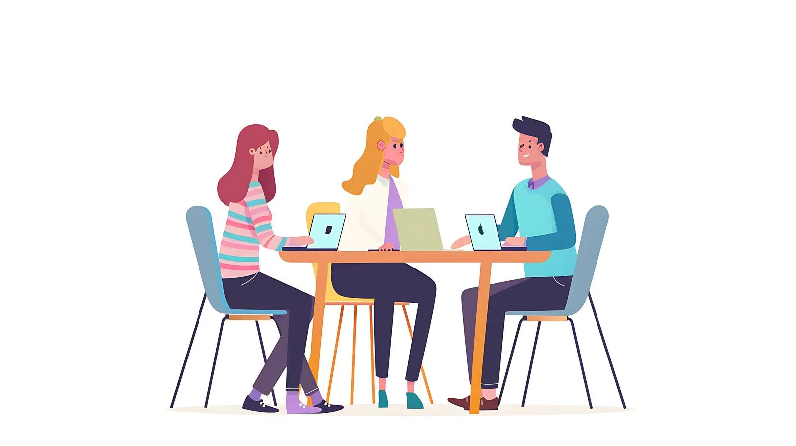 Professional Collaboration: Laptop Sharing Meeting — free download from Dotvec