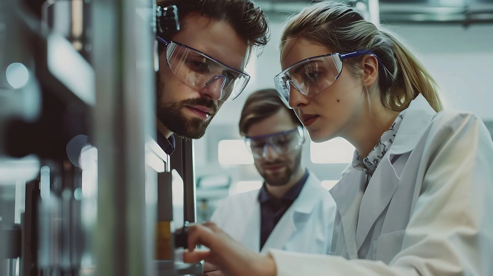 Lab colleagues in protective gear — free download from Dotvec