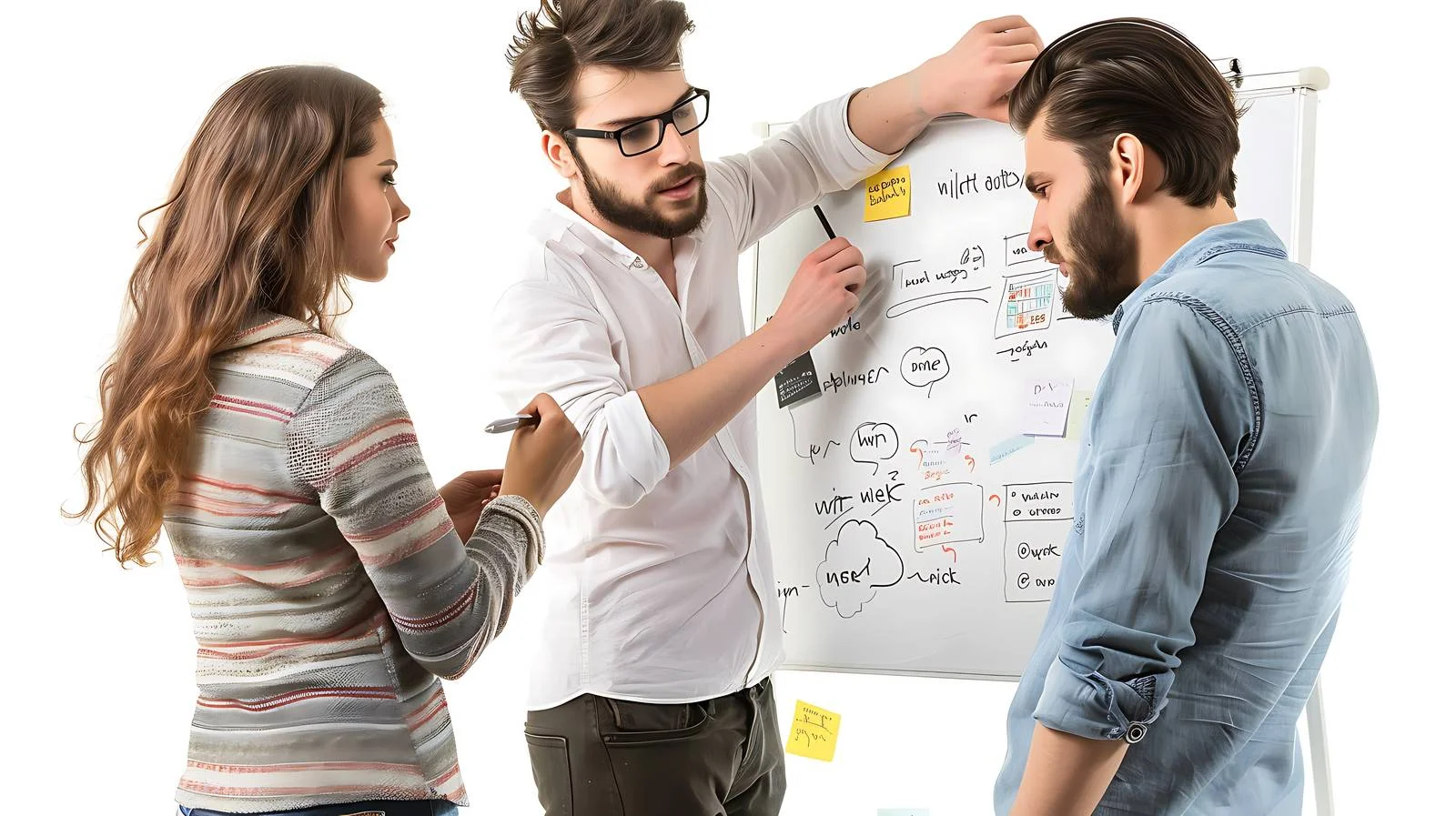 Team Collaboration at Office Whiteboard — free download from Dotvec