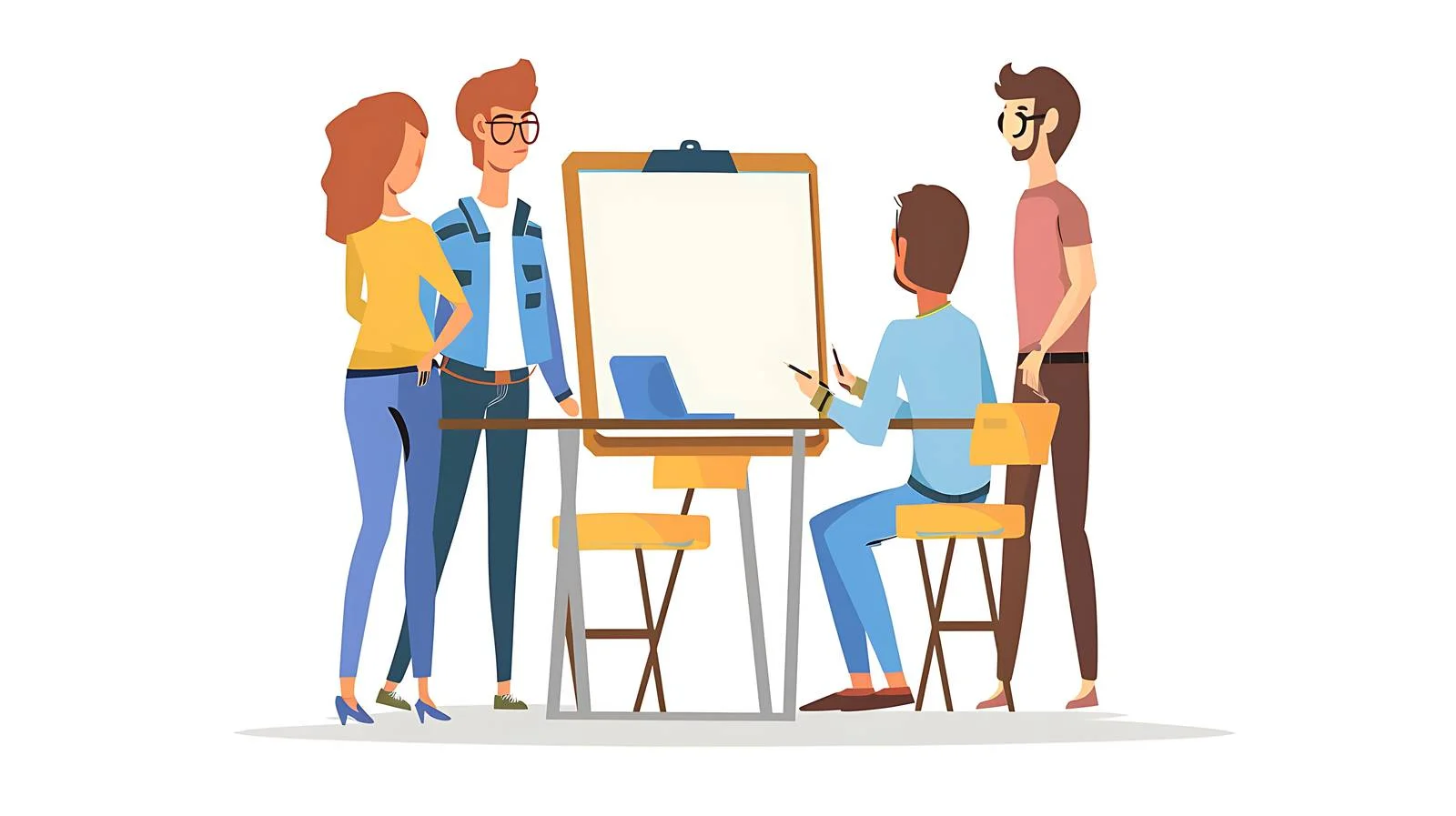 Collaborative Meeting at Office Whiteboard — free download from Dotvec