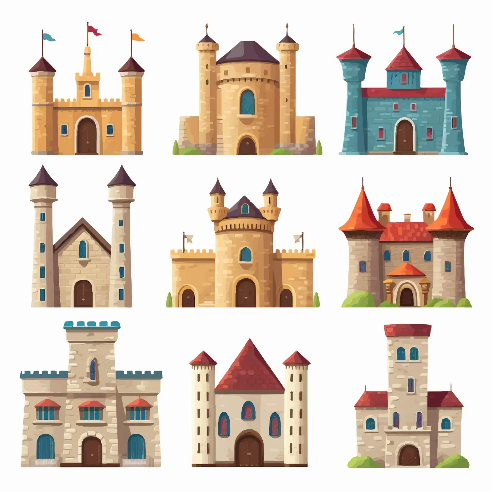 Ancient Castles and Fortresses Collection – free castle illustration image from Dotvec