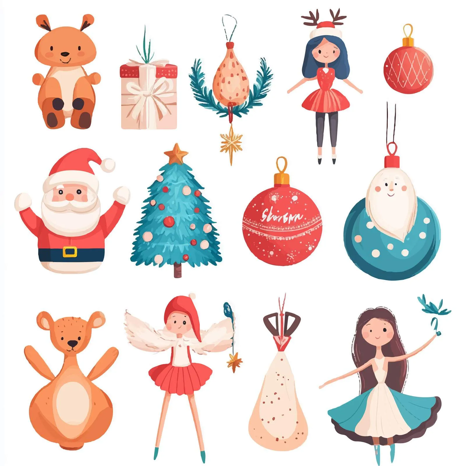 Beautiful Christmas Baubles and Decorations Collection — free download from Dotvec