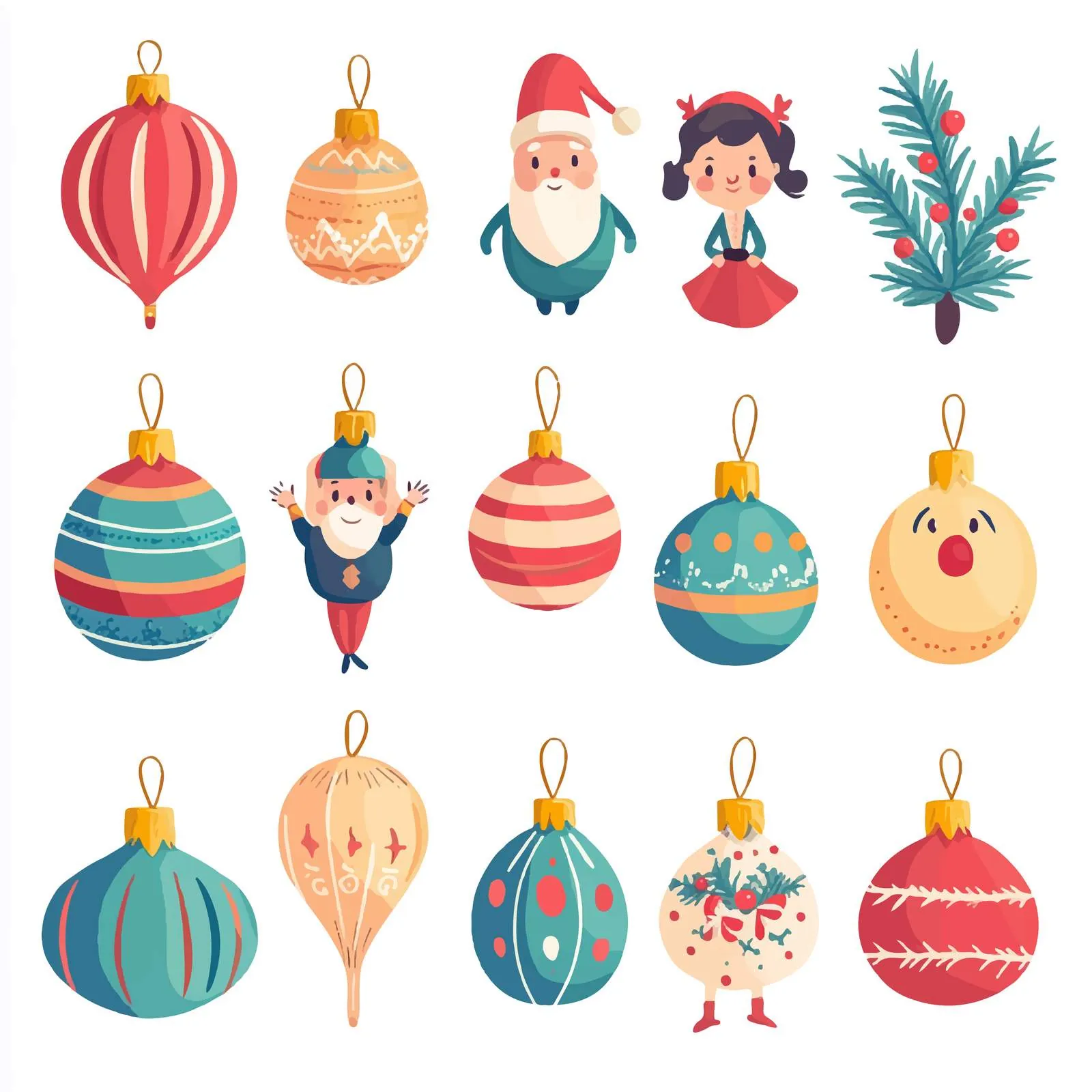 Beautiful Christmas Baubles and Decorations Vector — free download from Dotvec