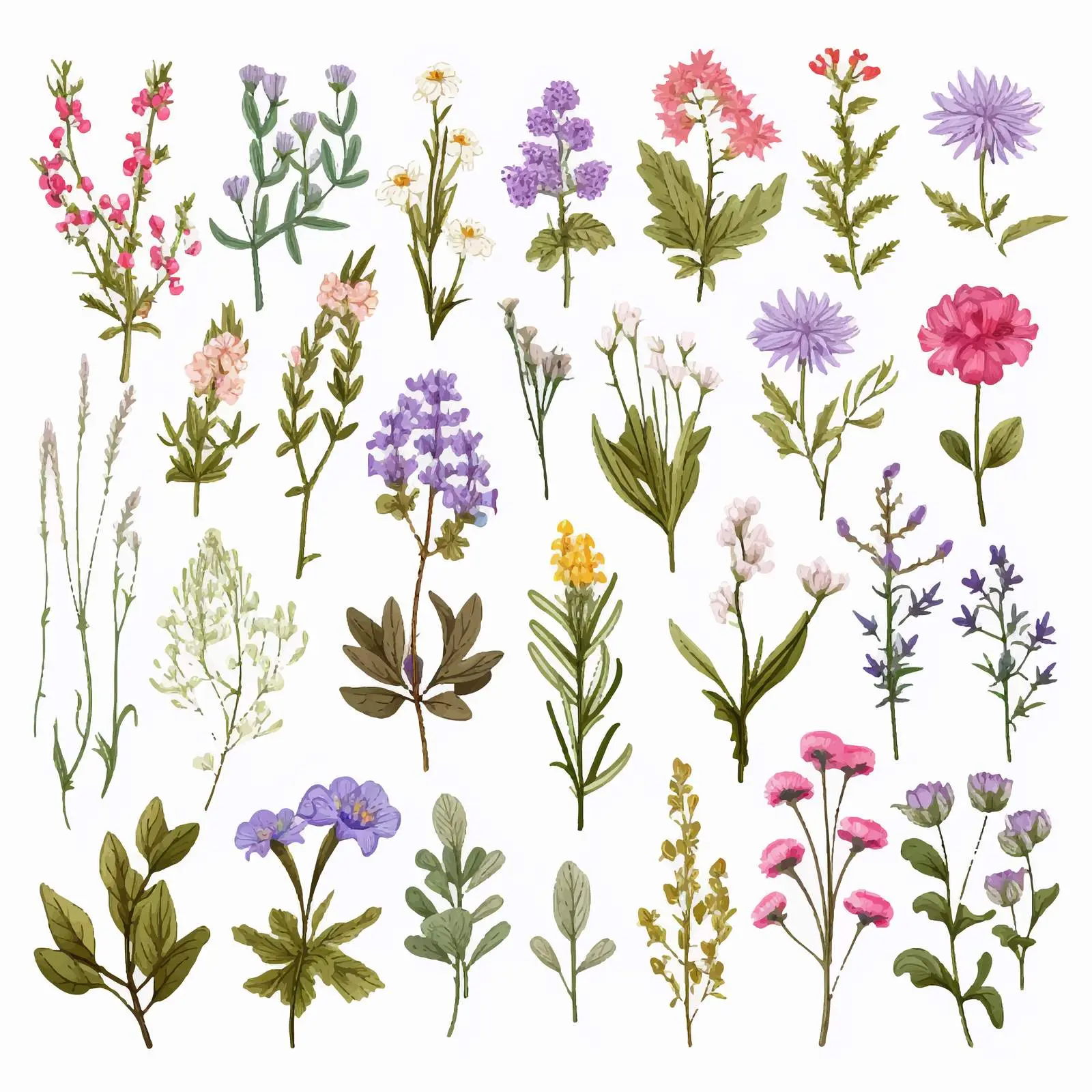 Beautiful Wild Herbs Collection for Vectors — free download from Dotvec
