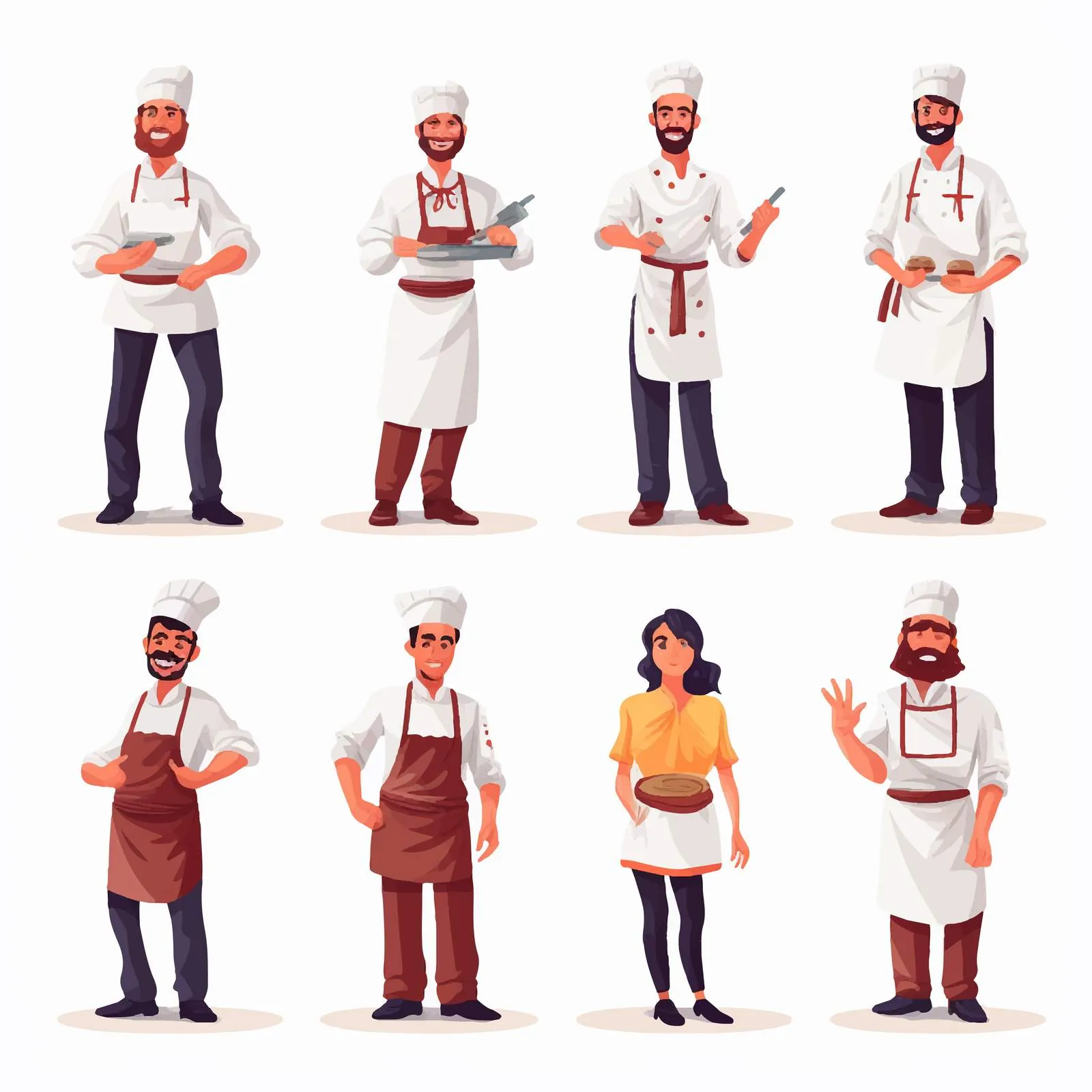 Professional Chefs and Cooks Vector Collection — free download from Dotvec
