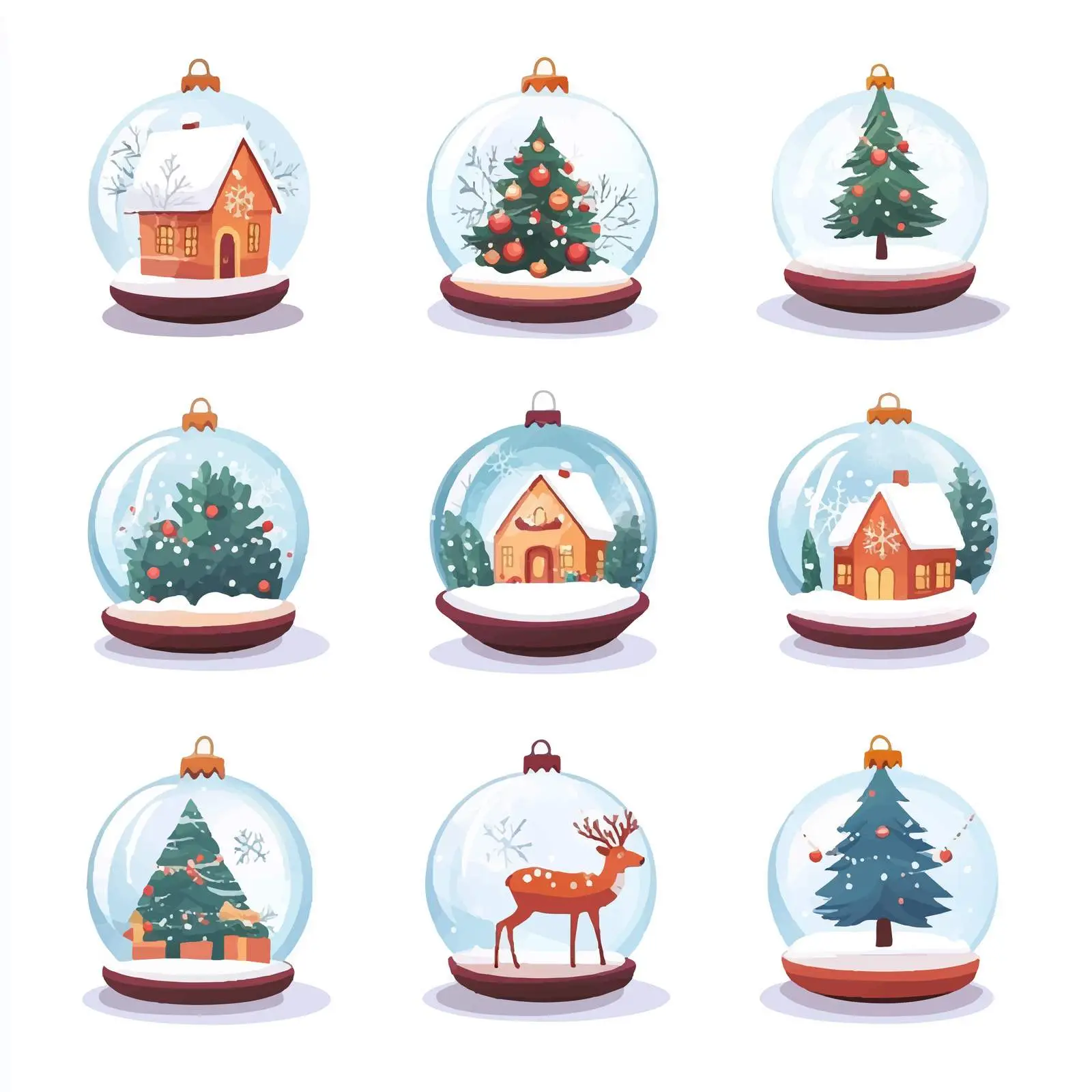 Christmas Crystal Snowballs Vector Collection — free download from Dotvec