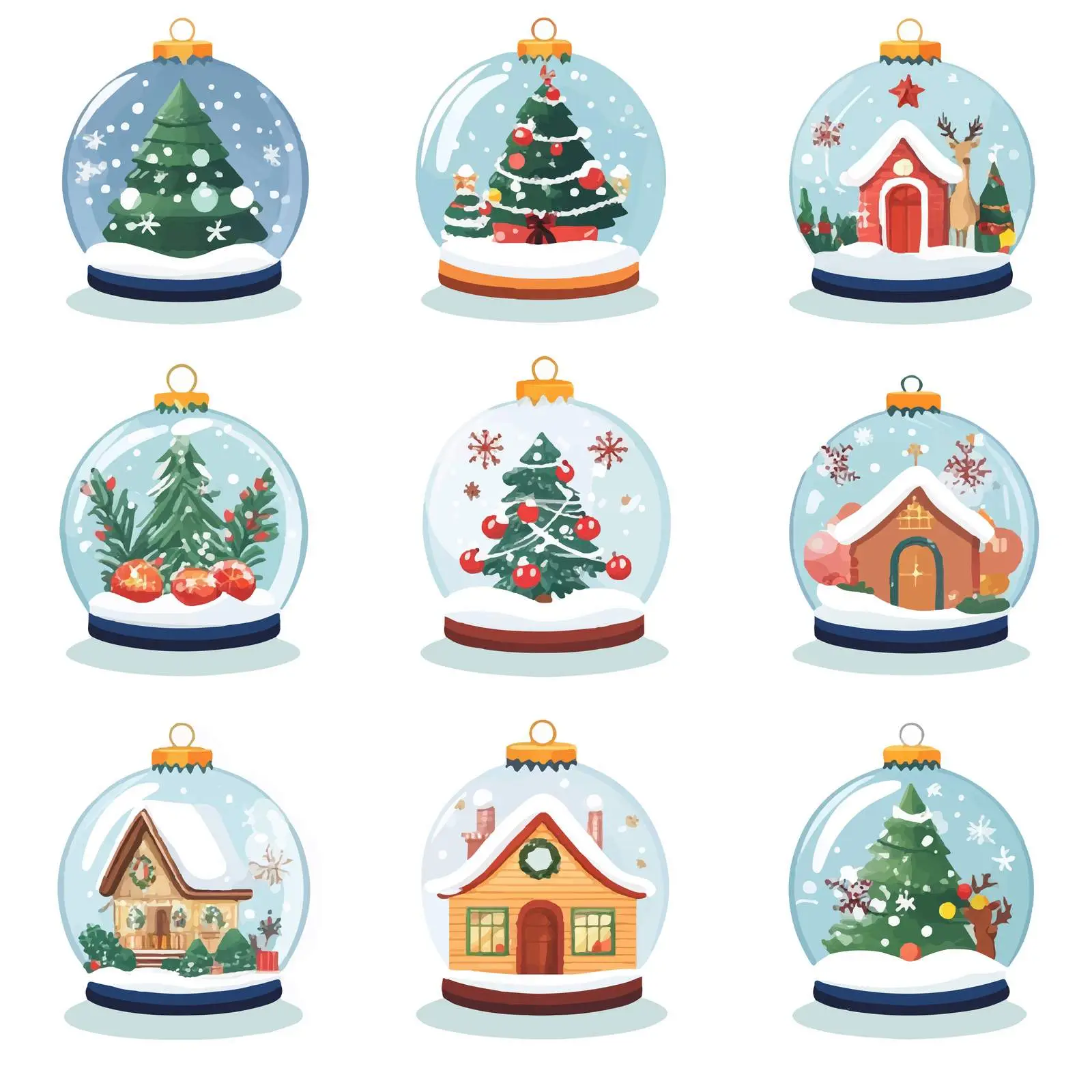 Christmas Crystal Snowballs Vector Art — free download from Dotvec