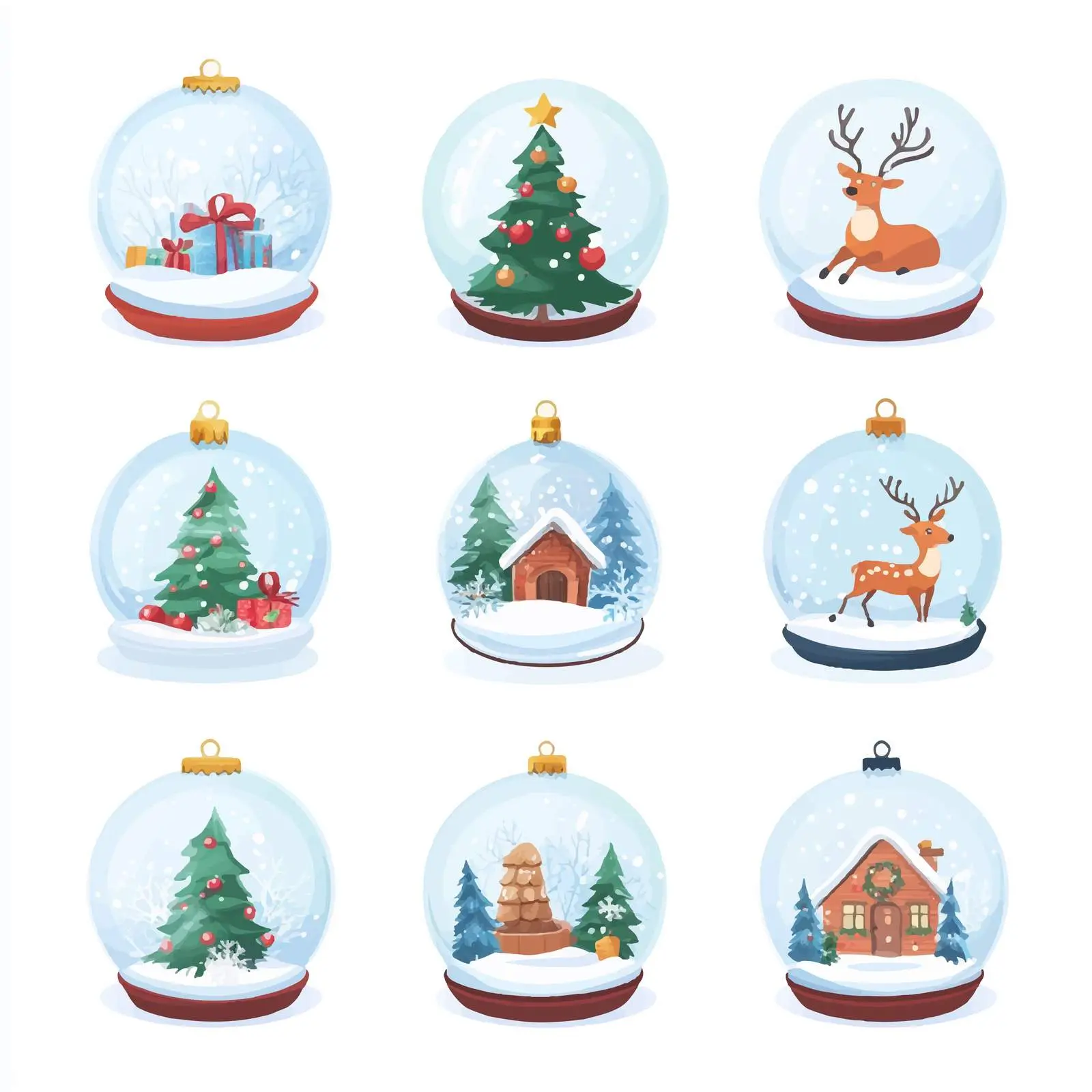 Christmas Crystal Snowballs Vector Collection — free download from Dotvec