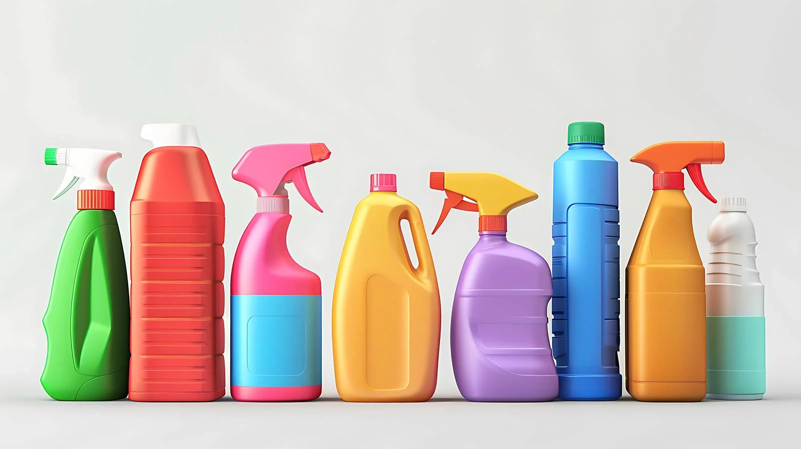 Assortment of Cleaning Supplies on White Background — free download from Dotvec