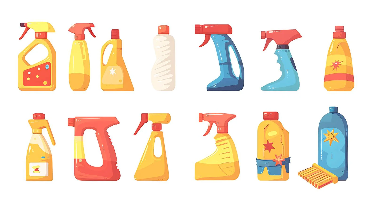 Assorted Cleaning Products on White Background — free download from Dotvec