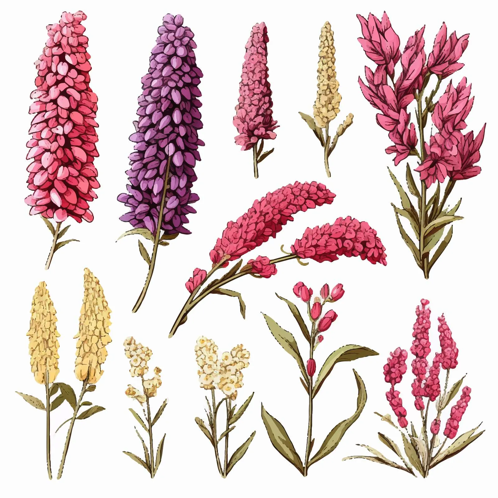 Quinoa Flow Colorful and Monochrome Drawings — free download from Dotvec