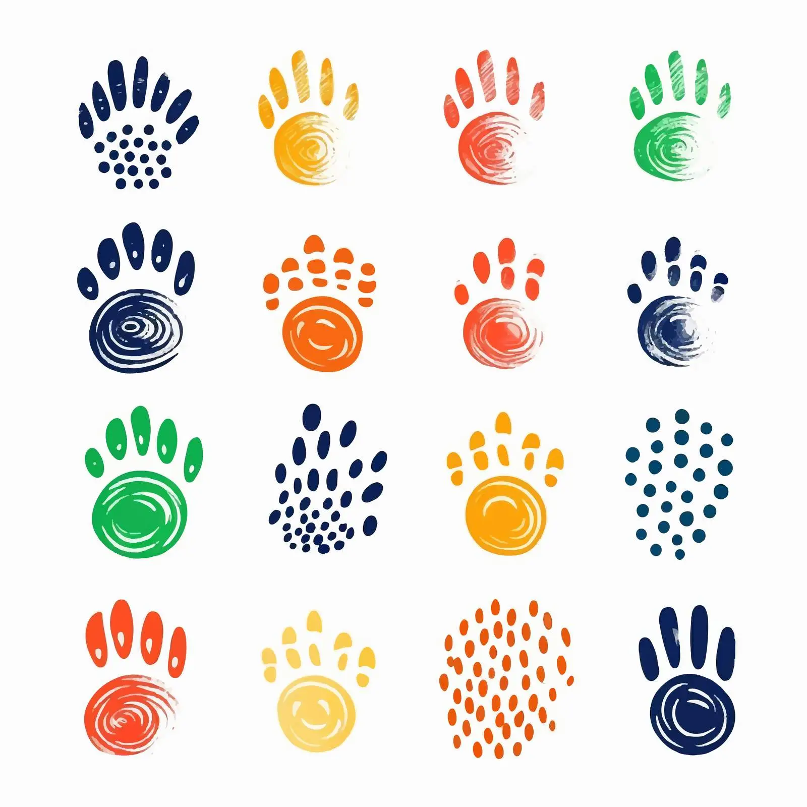 Colorful Fingerprints with Adorable Animal Designs — free download from Dotvec