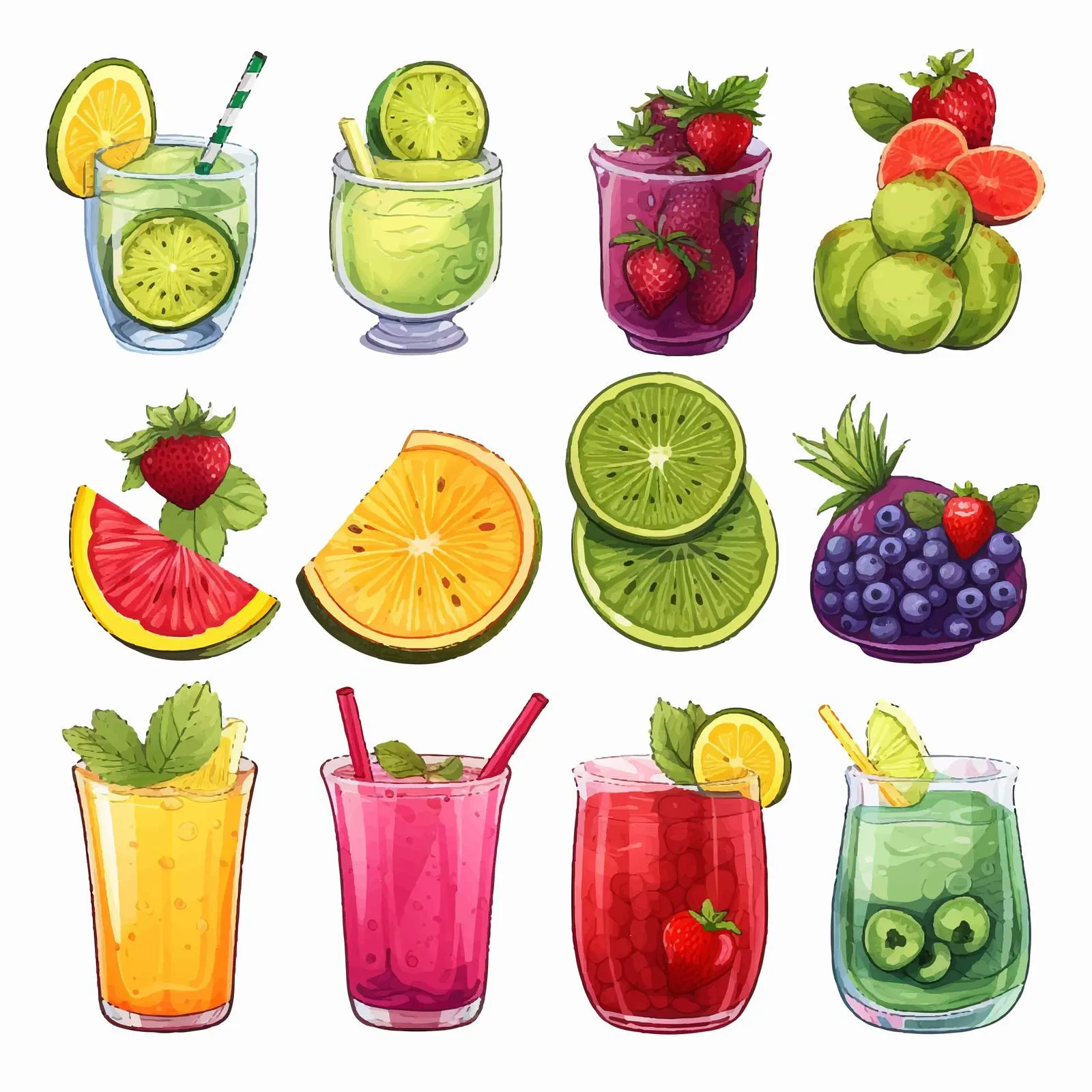 Colorful Smoothies and Detox Water Collection — free download from Dotvec
