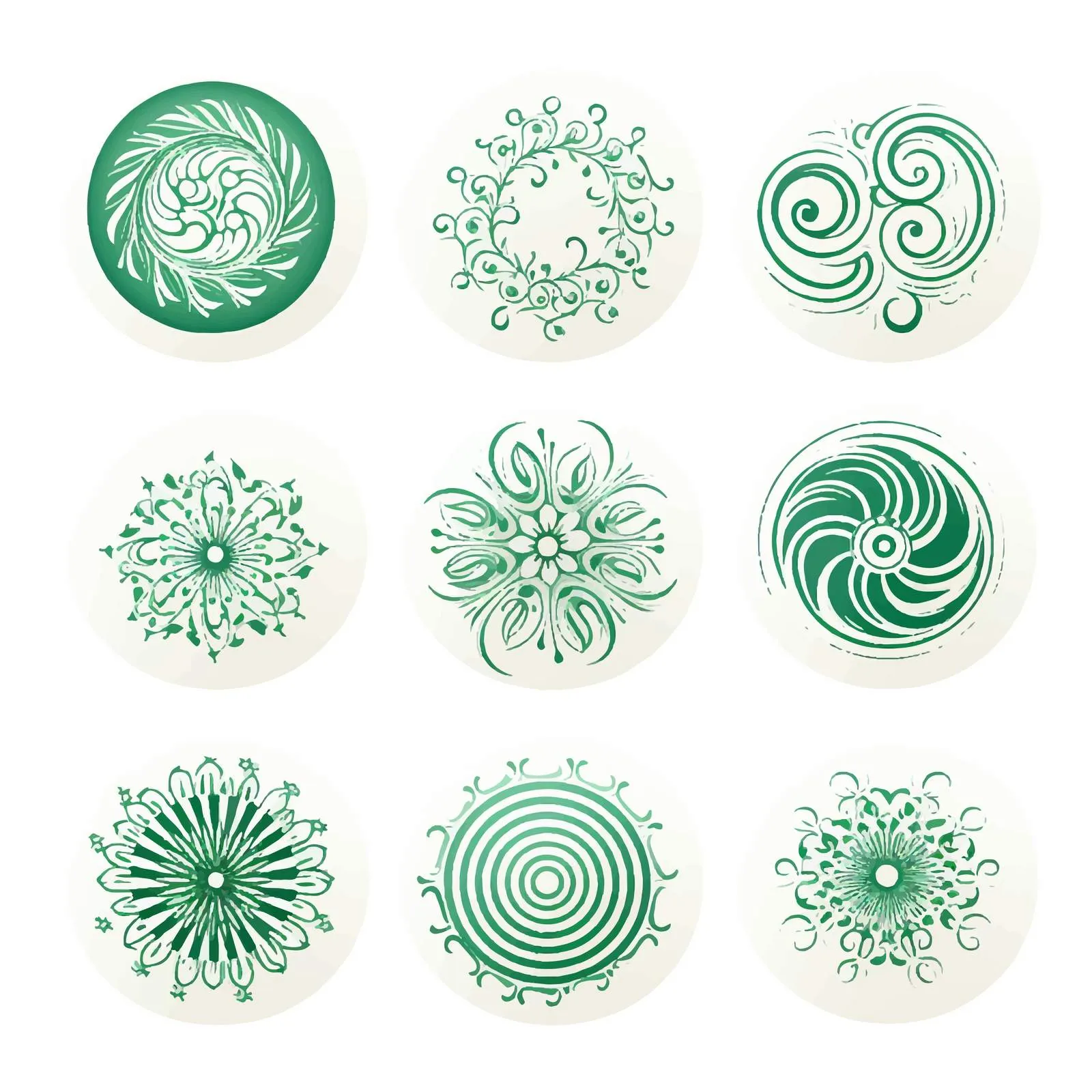 Curved Circular Oriental Ornament Vectors — free download from Dotvec