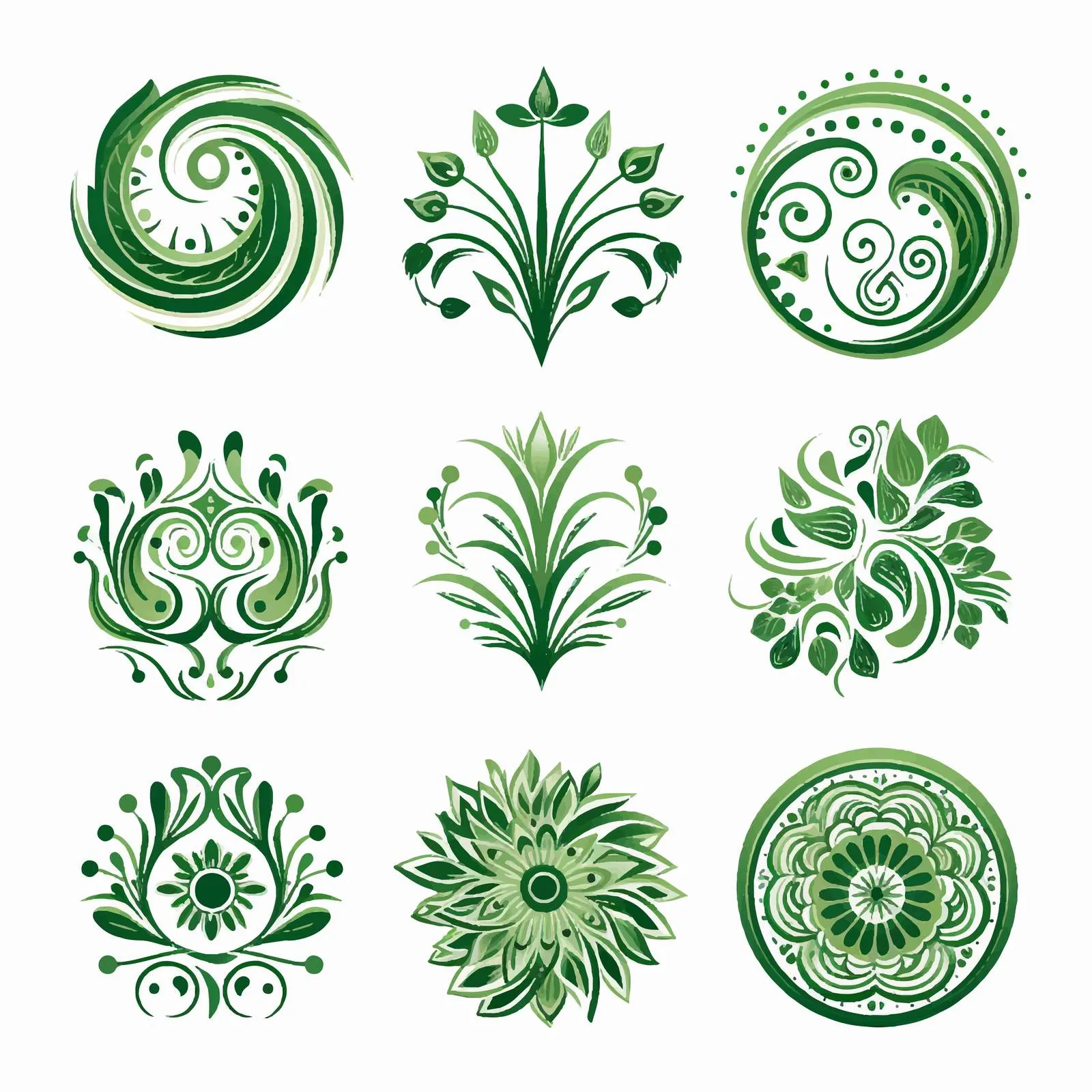 Curved Circular Oriental Ornament Vectors — free download from Dotvec