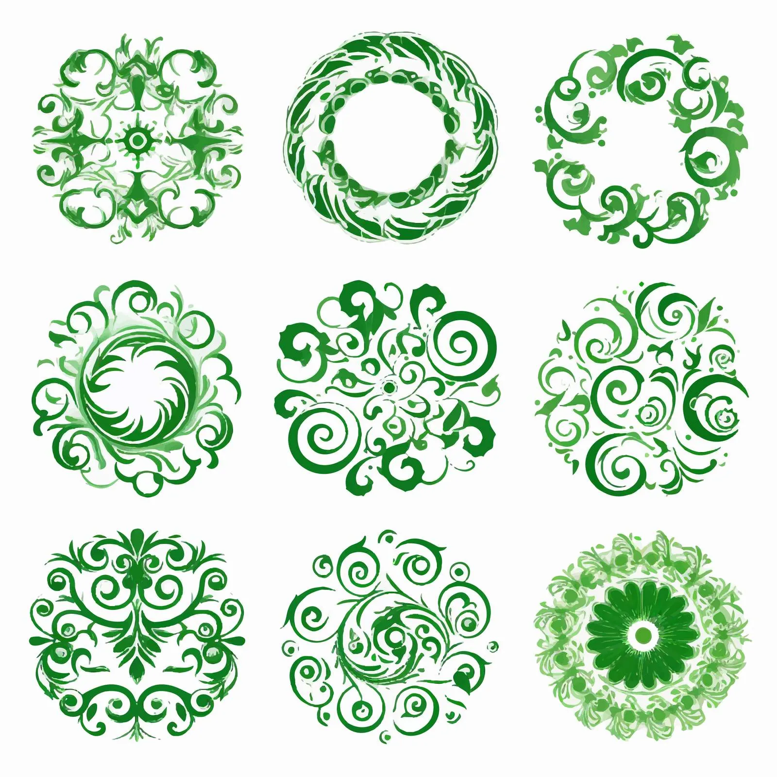 Curved Circular Oriental Ornaments Vector Collection — free download from Dotvec