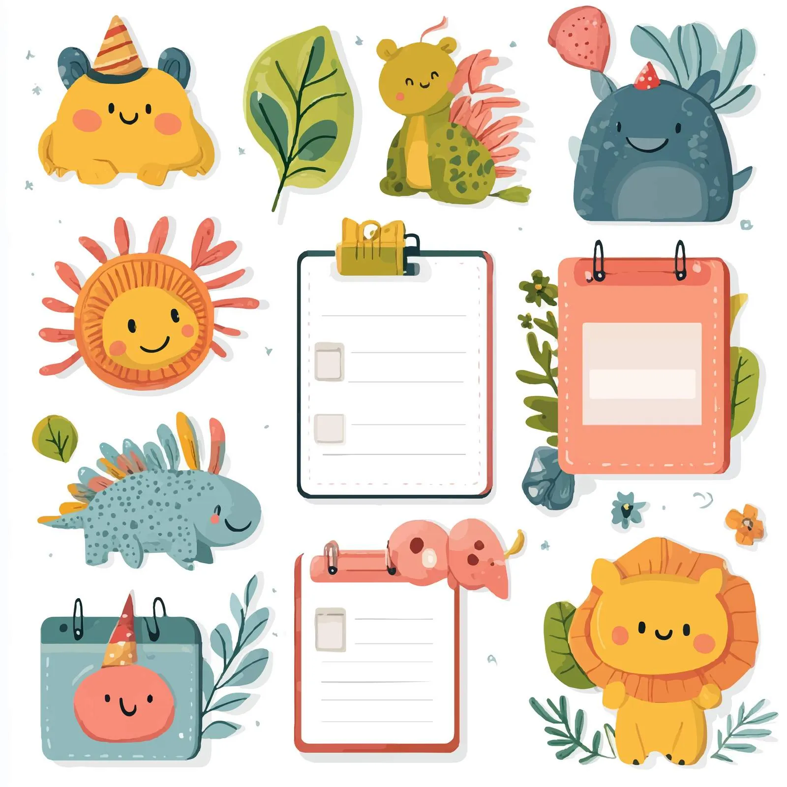 Cute Childish Appointment Notebook Page Vector — free download from Dotvec