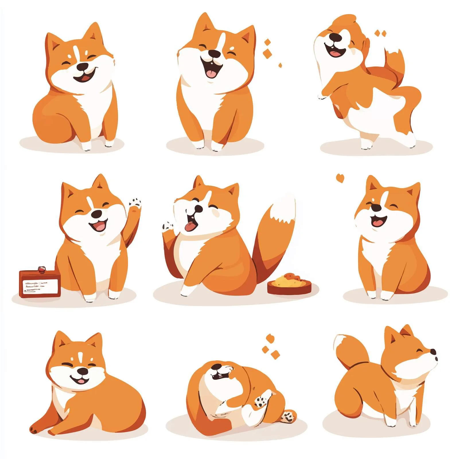 Dogs Engaging in Daily Activities on White Background — free download from Dotvec
