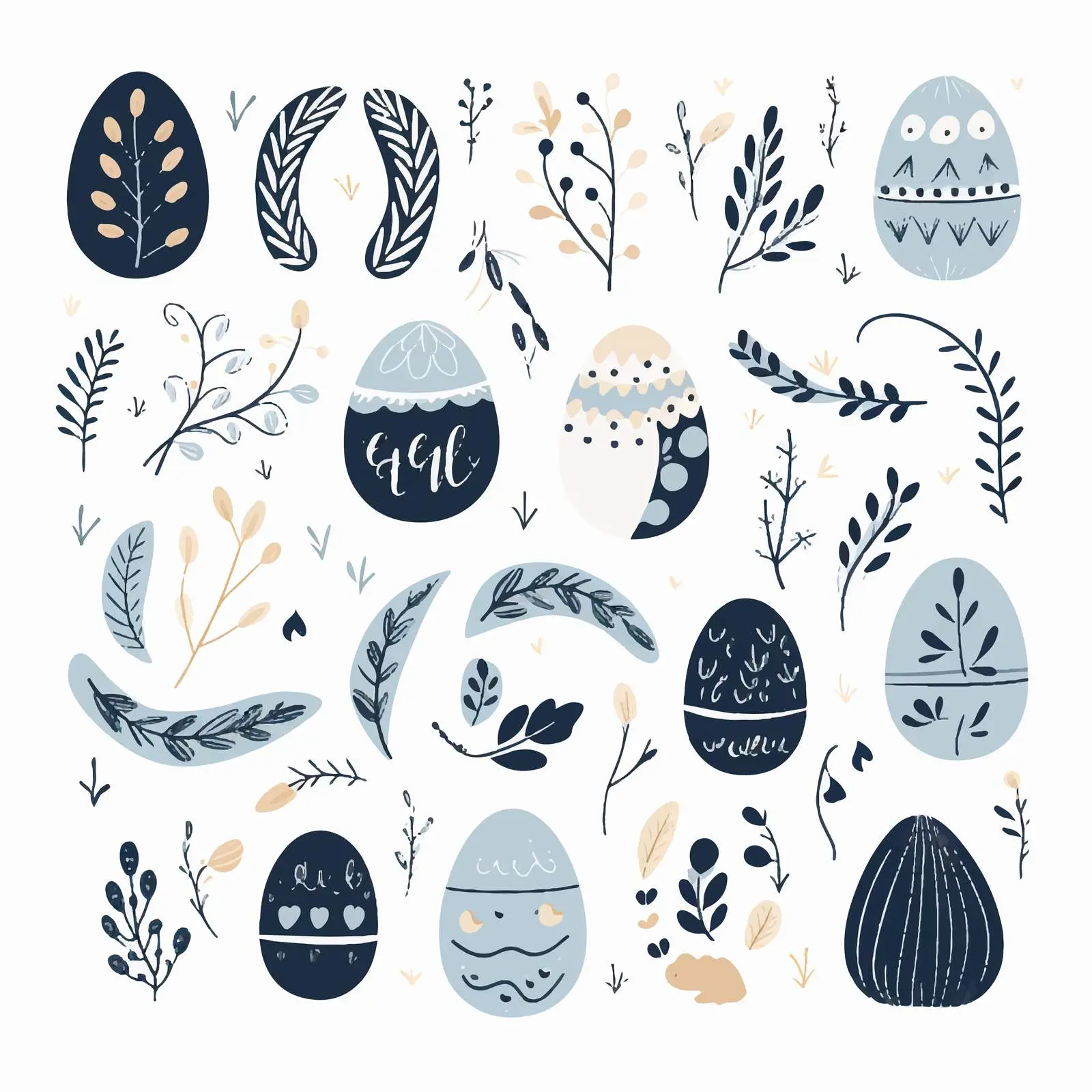 Handwritten Easter Letterings in Cursive Style — free download from Dotvec