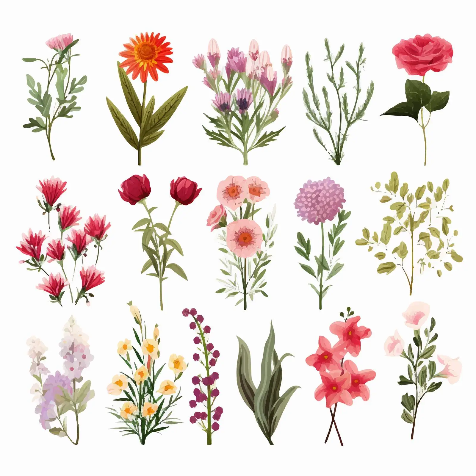 Elegant Wildflower Bouquets Collection — free download from Dotvec