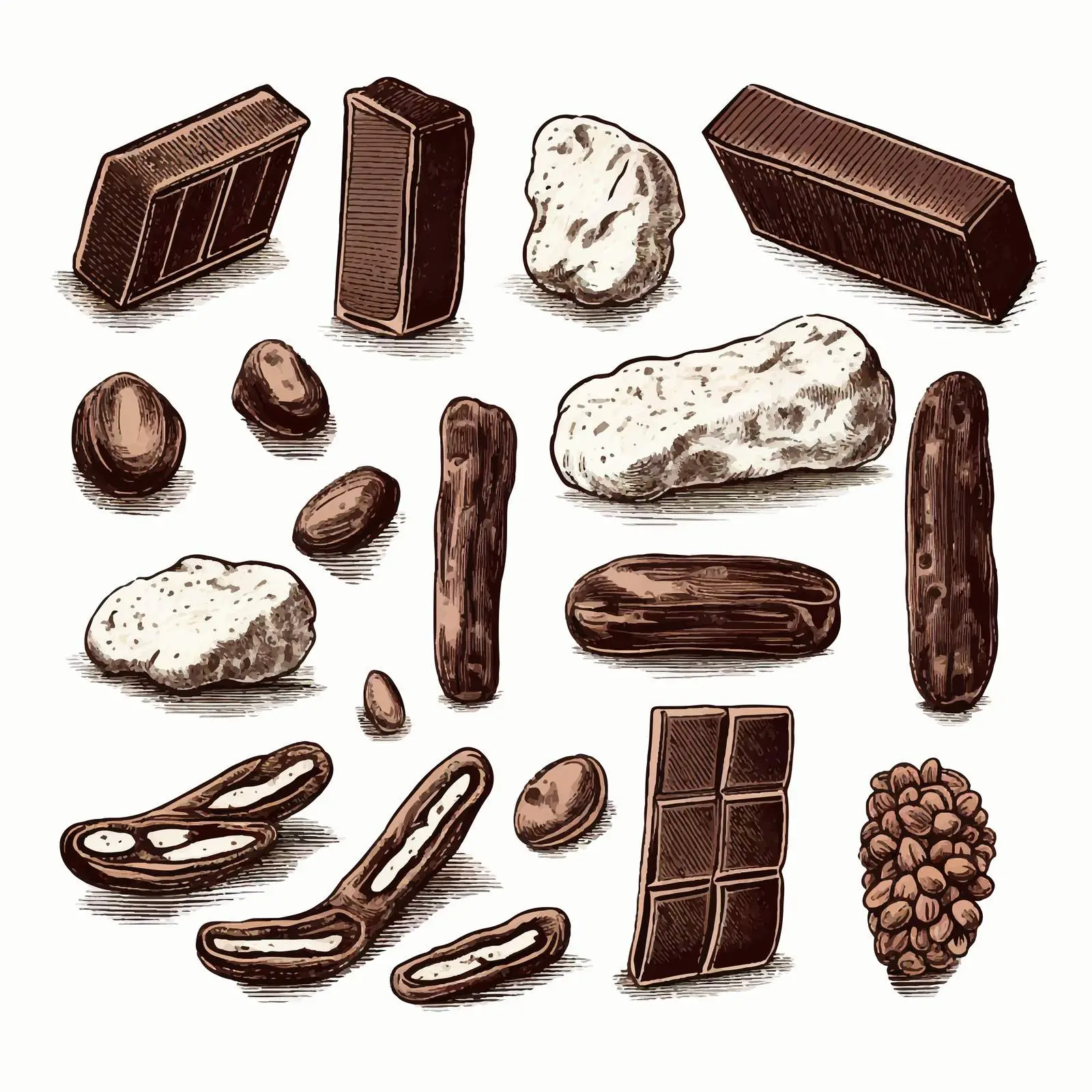 Elegant Whole and Broken Piece Drawings — free download from Dotvec