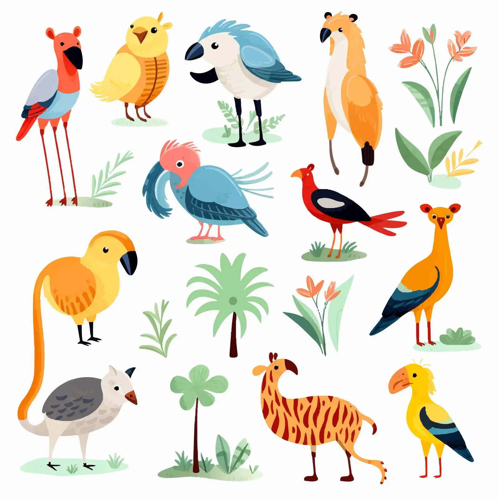 Exotic Savannah Animals and Birds Collection — free download from Dotvec
