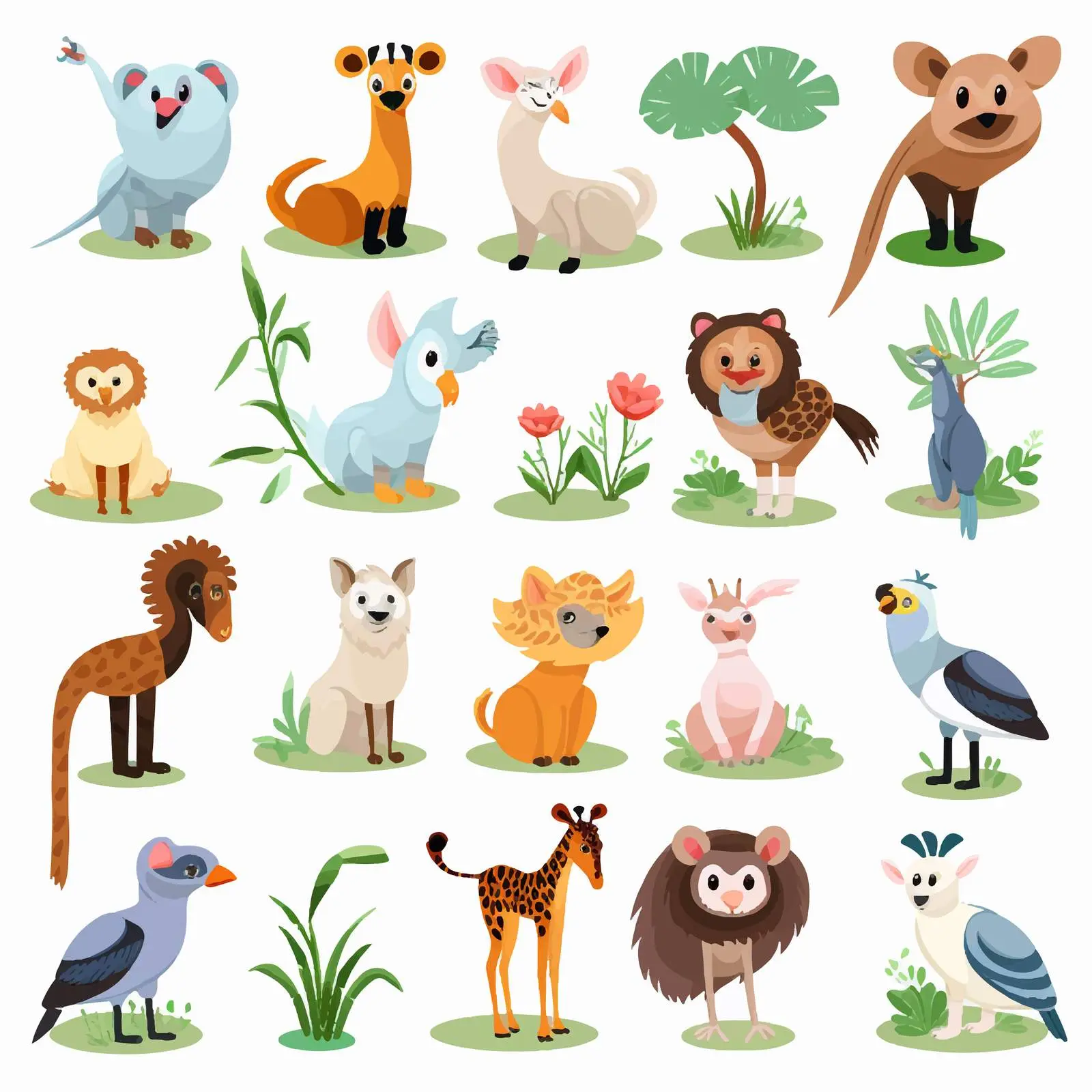Exotic Savannah Animals and Birds Collection — free download from Dotvec