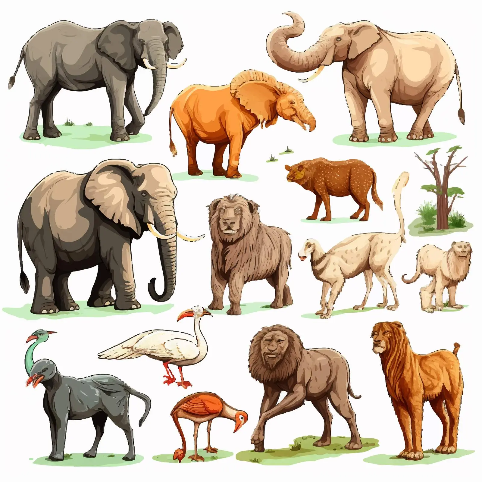Illustration of Extinct Animals Vector Collection – free animal species image from Dotvec